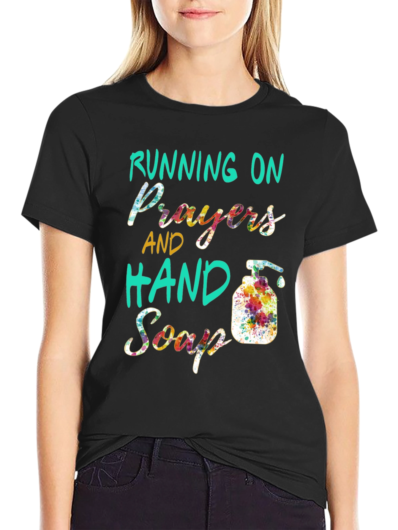 Black Prayers and Hand Soap Black Tee view 2