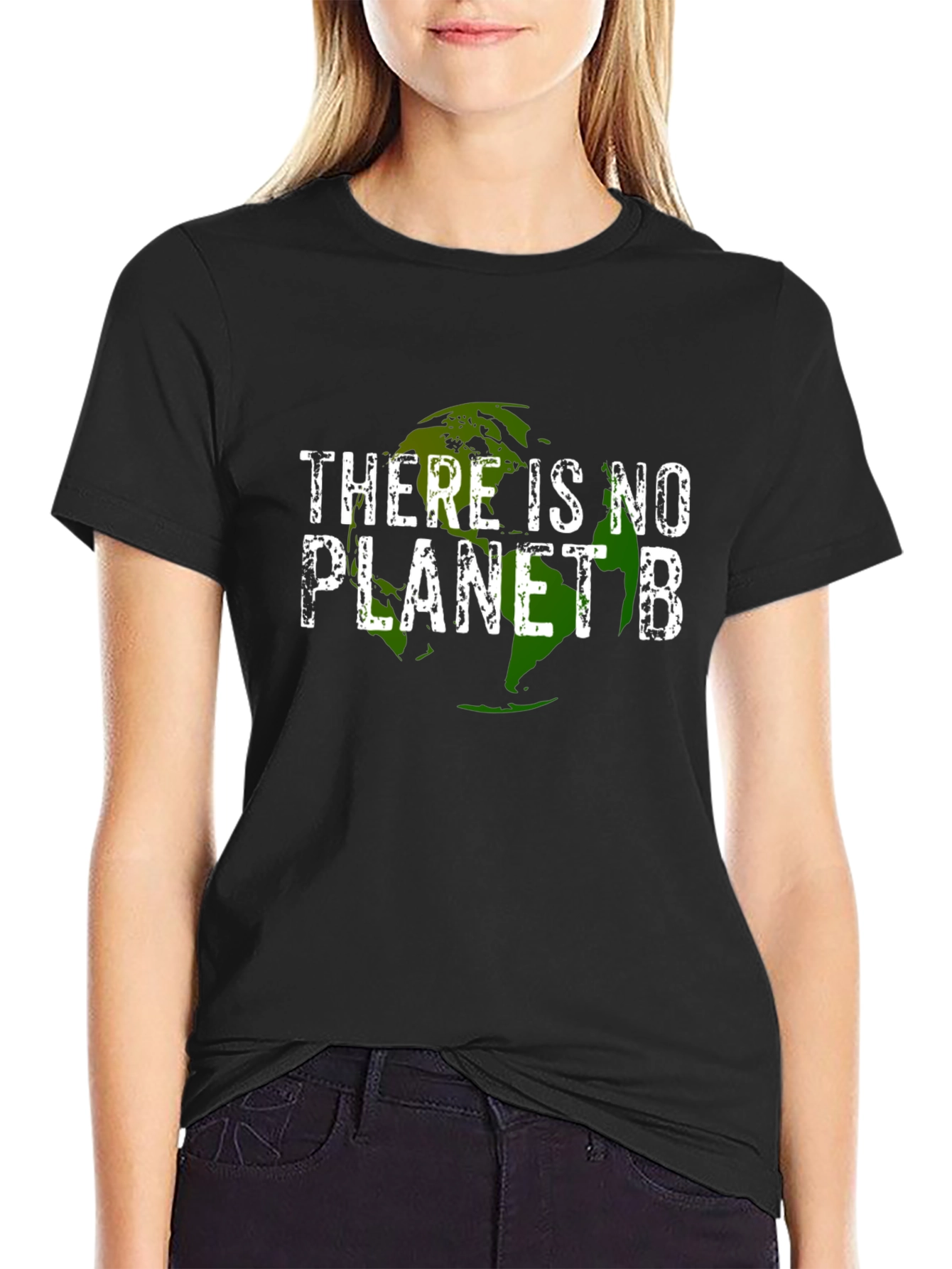 Black There Is No Planet B Earth Graphic Tee view 2