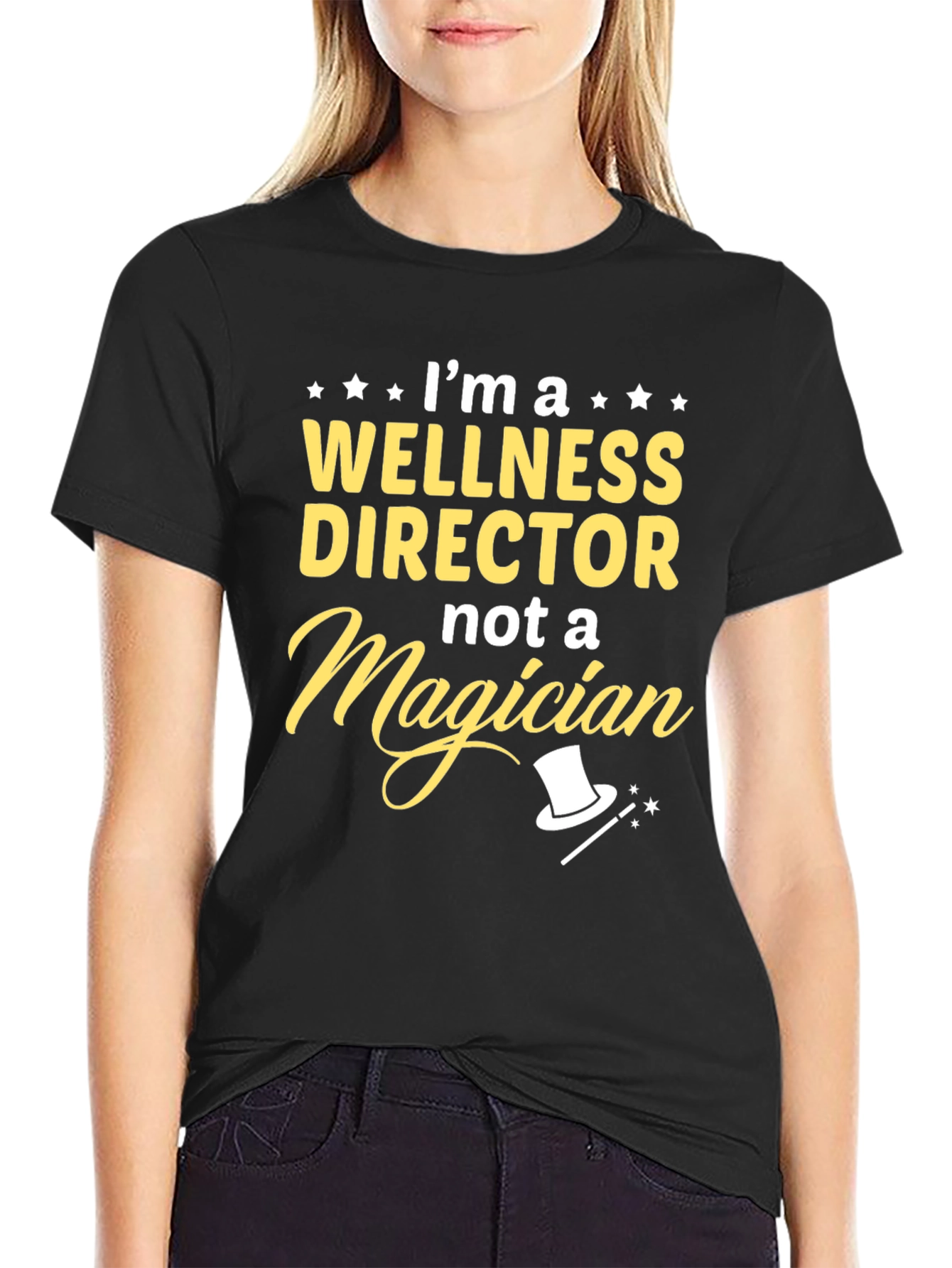 Black Wellness Director T-Shirt - "Not a Magician" Graphic Tee view 2