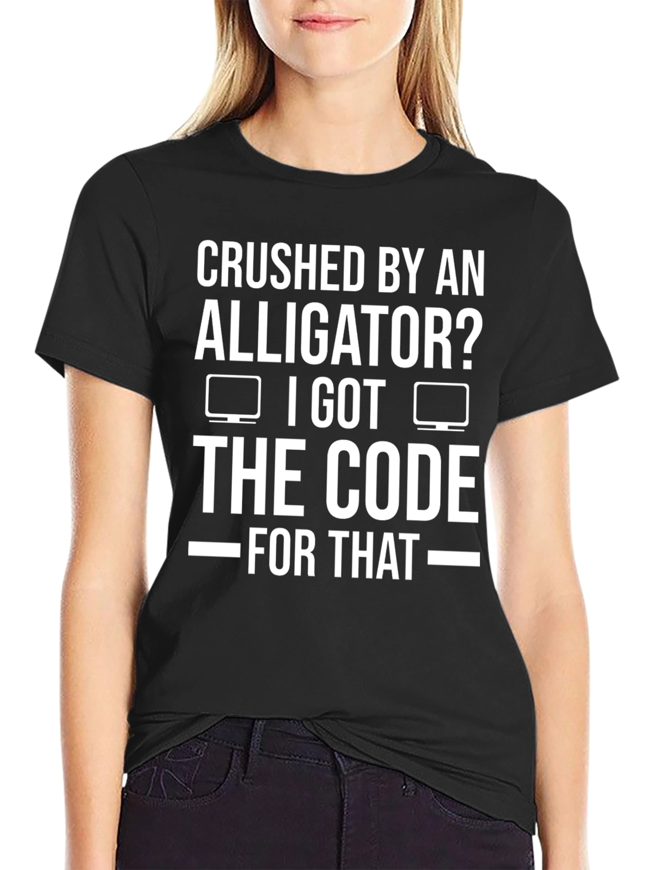 Black Crushed By An Alligator? I Got The Code For That T-Shirt view 2