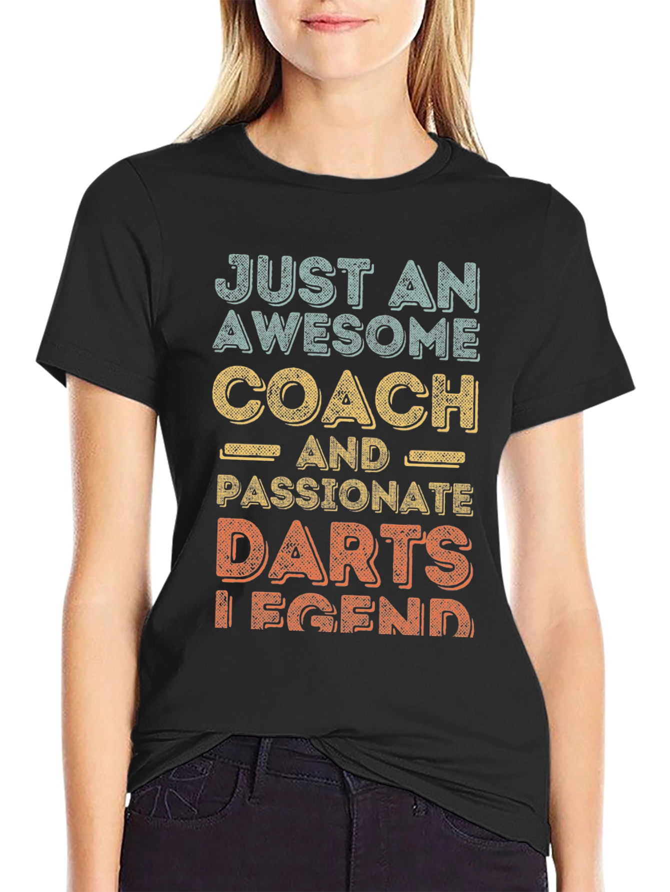 Black Awesome Darts Coach T-Shirt - Passionate Legend! view 2