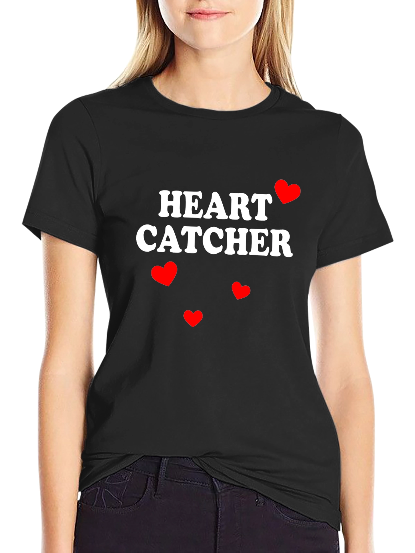 Black Heart Catcher Graphic Tee - Valentine's Day Ready view 2