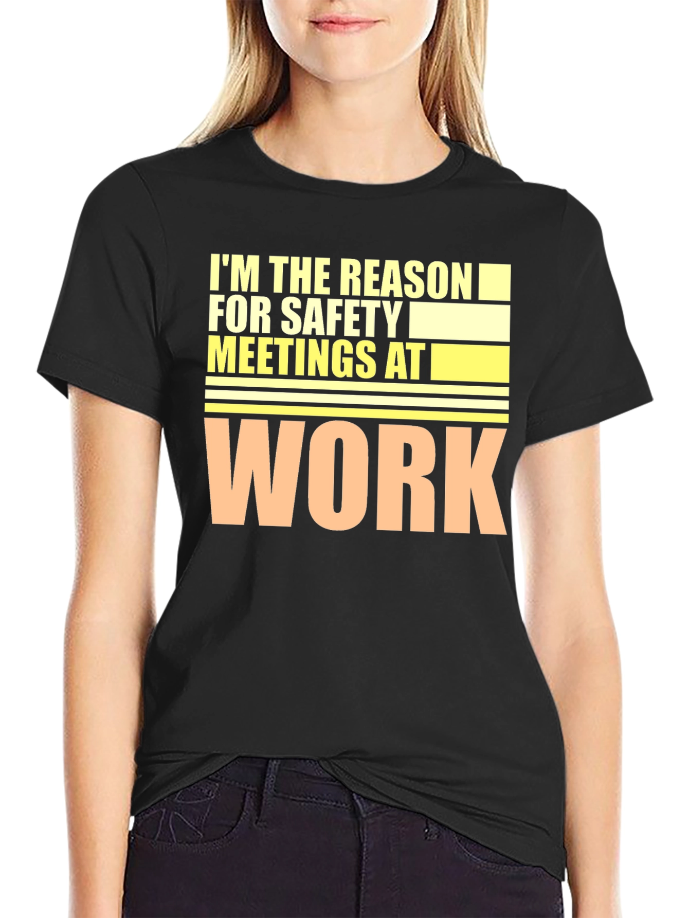 Black Safety Meeting Humor T-Shirt view 2