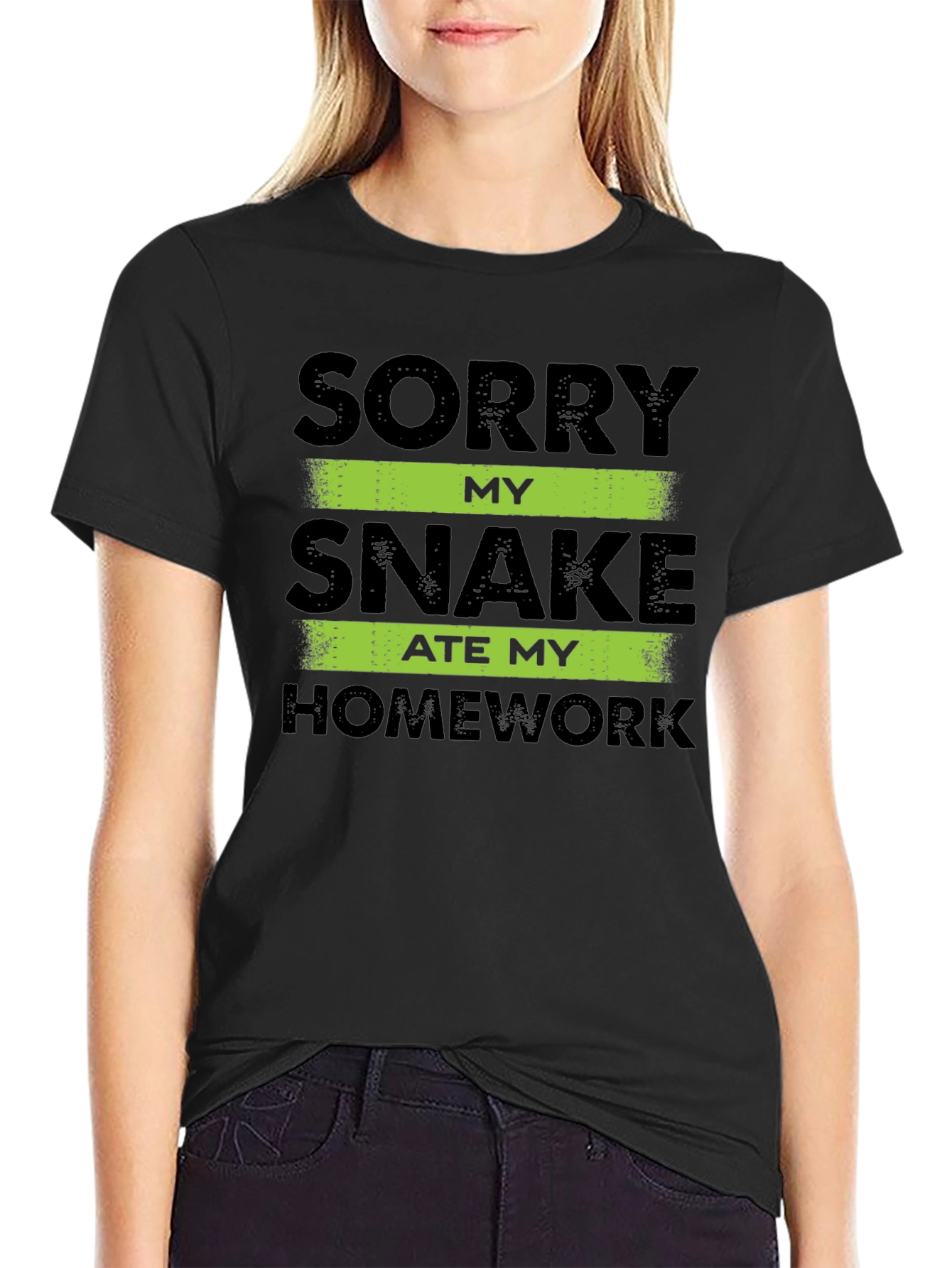 Black Snake Ate My Homework T-Shirt - Funny Student Tee view 2