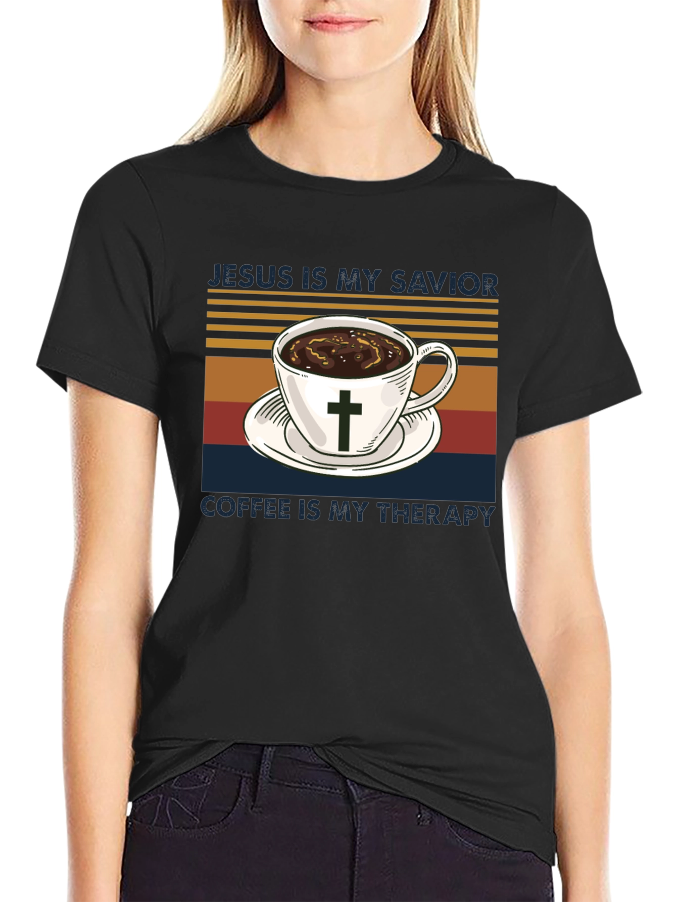 Jesus Is My Savior Coffee Is My Therapy T-Shirt - 2