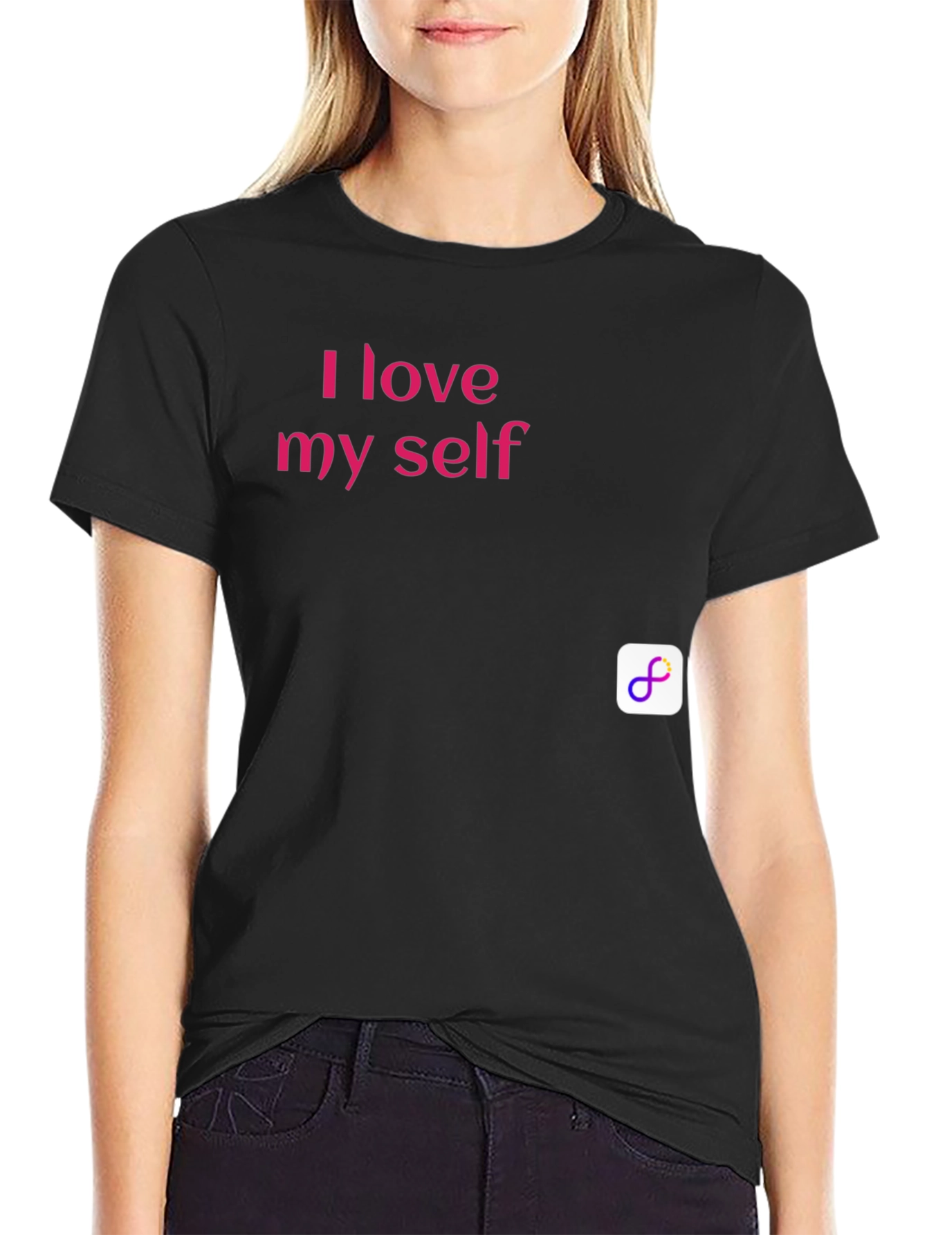 Black I Love Myself Black T-Shirt view 2