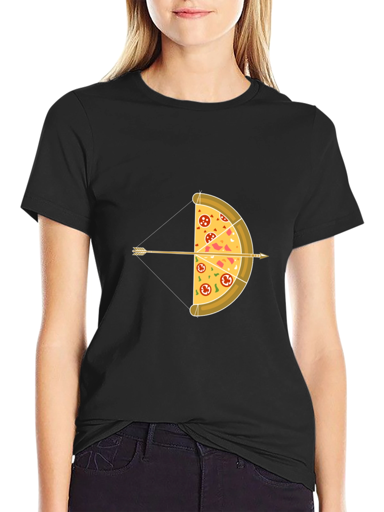 Black Pizza Bow & Arrow Graphic Tee view 2
