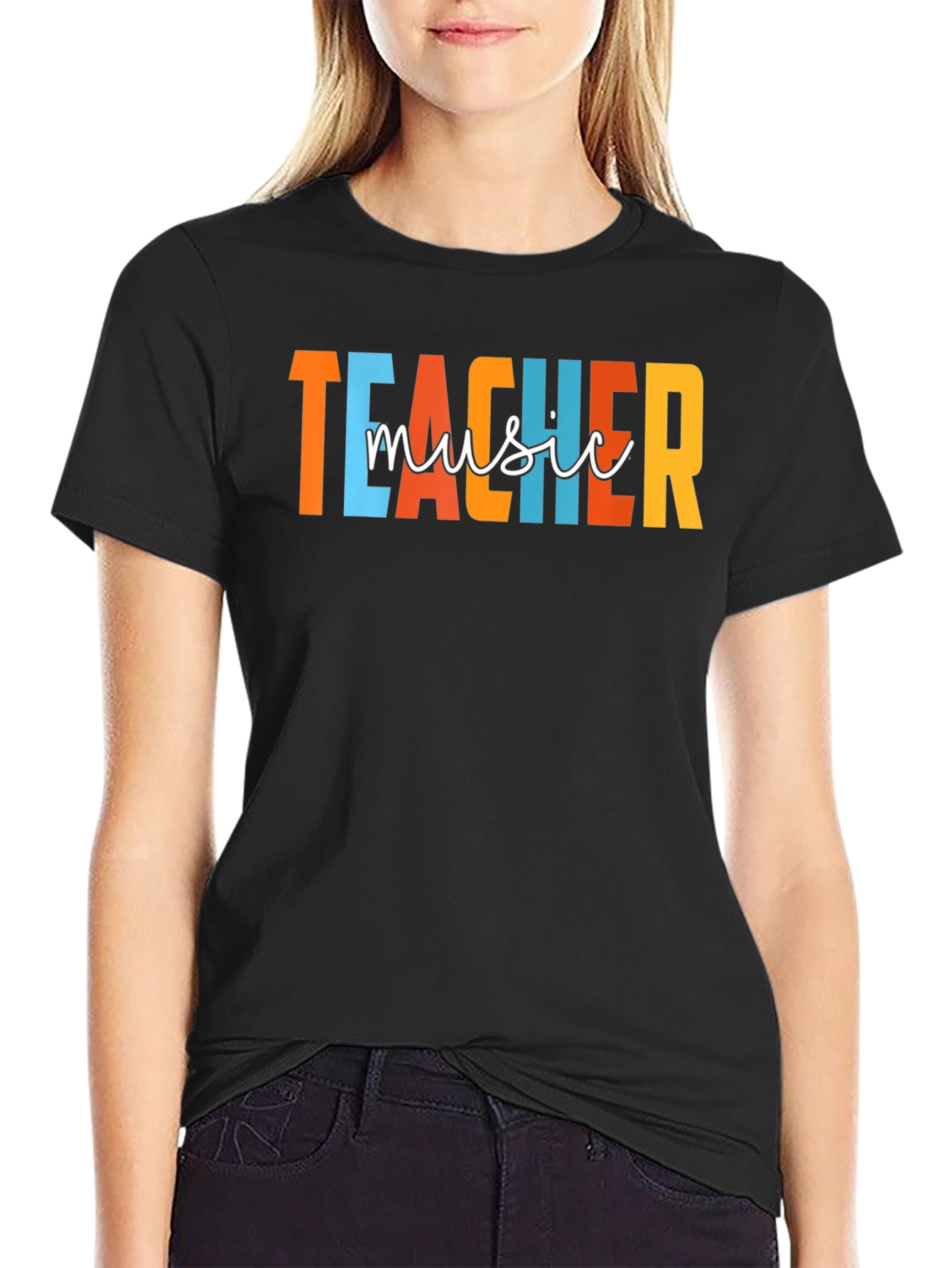Black Music Teacher Graphic T-Shirt view 2
