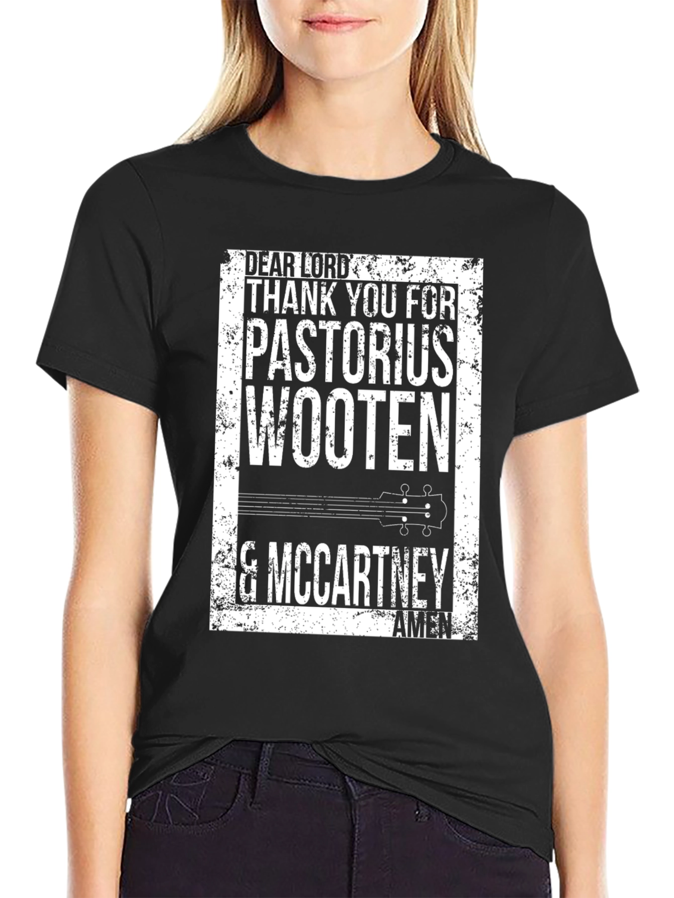 Black Bass Greats T-Shirt: Pastorius, Wooten, McCartney view 2