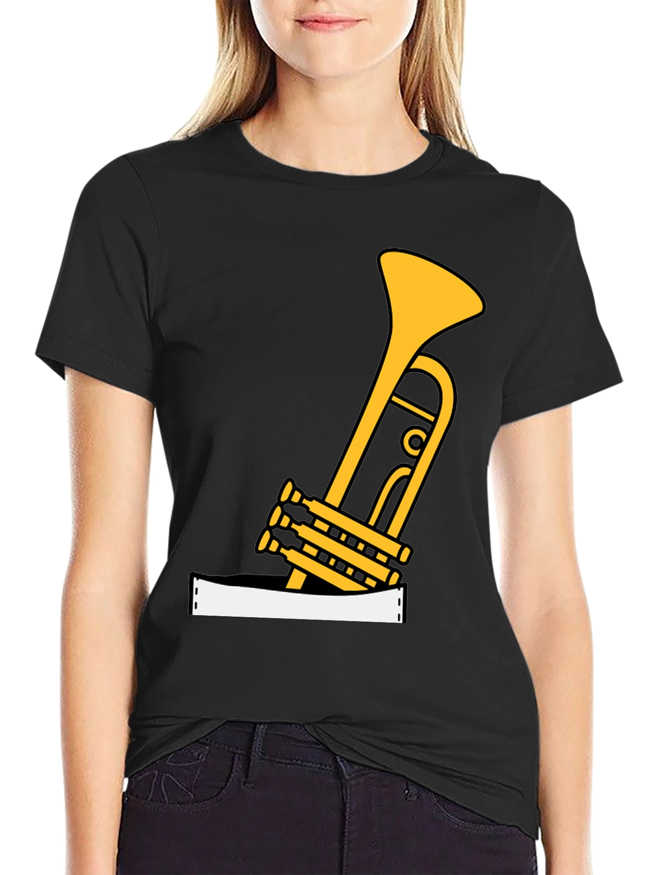 Black Musical Trumpet Graphic Tee view 2