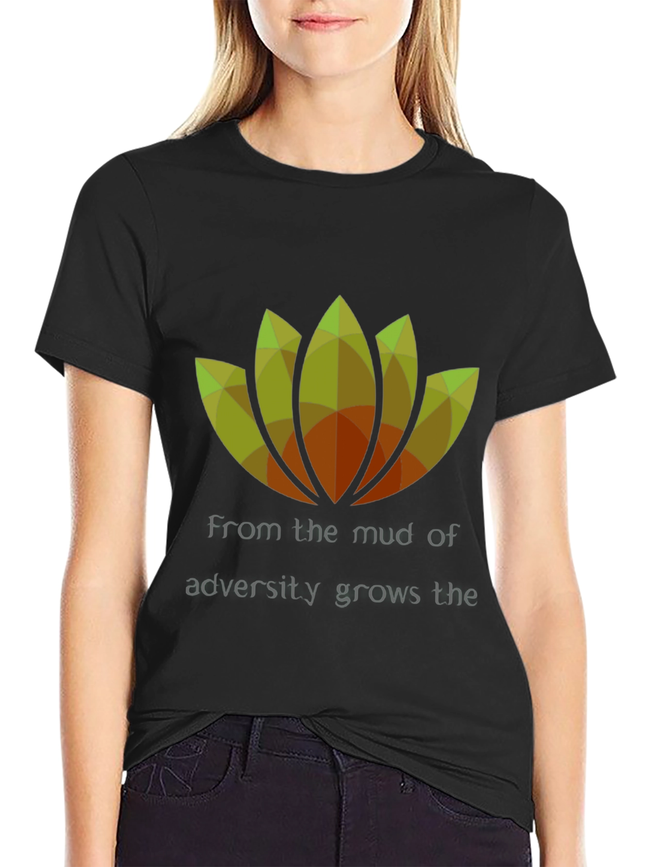 Black Resilient Lotus Graphic Tee - Black view 2