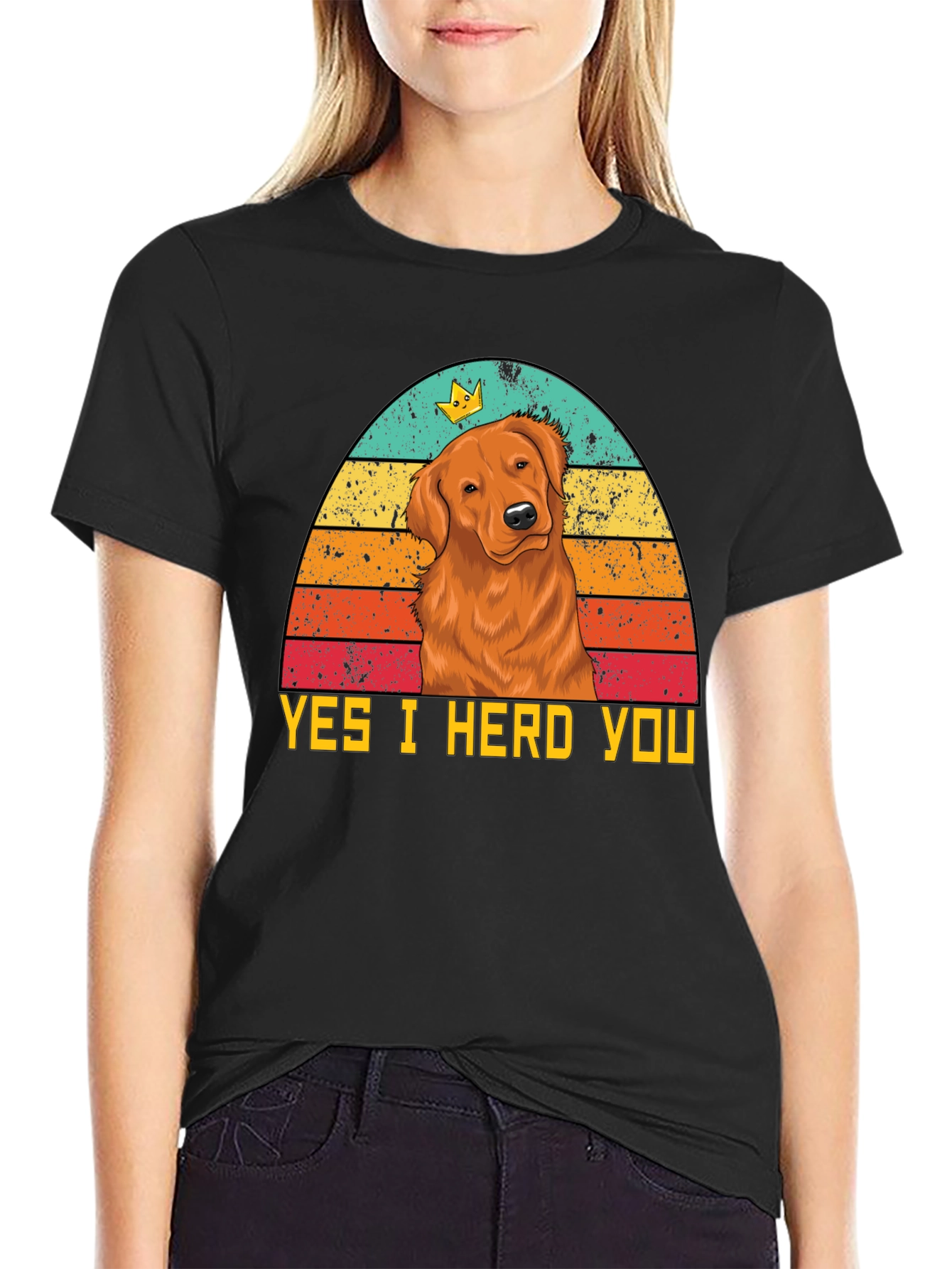 Black Yes I Herd You Dog T-Shirt view 2