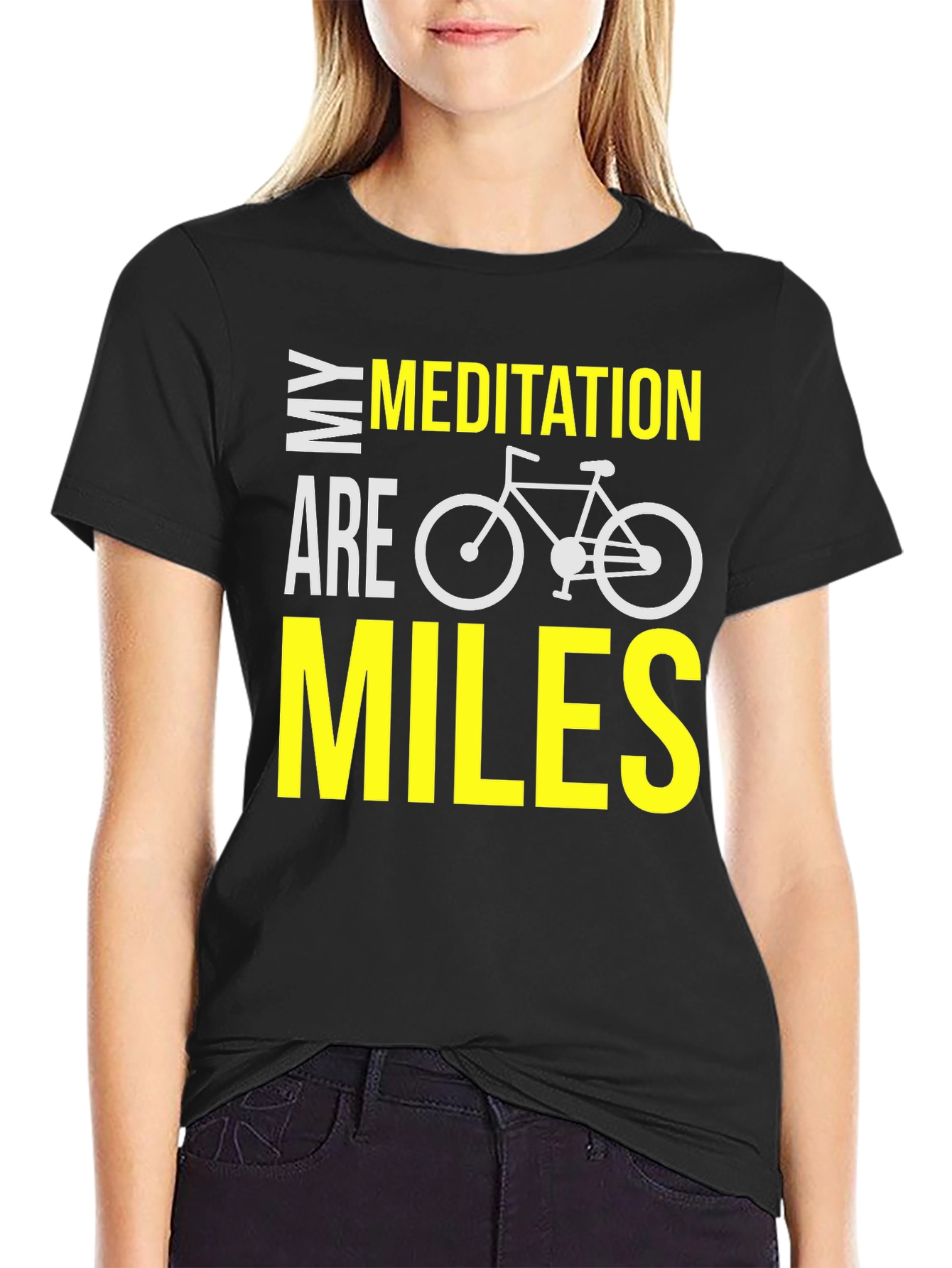 Black My Meditation Are Miles Bike T-Shirt view 2