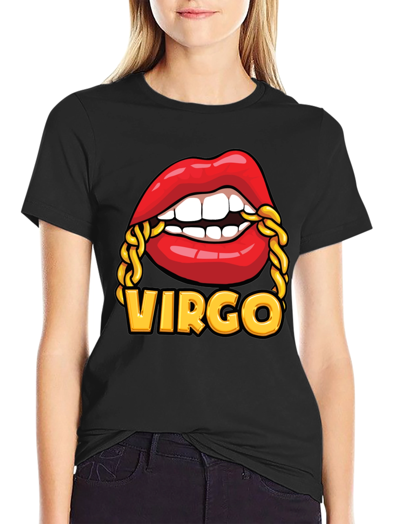 Black Virgo Lips Graphic Tee view 2