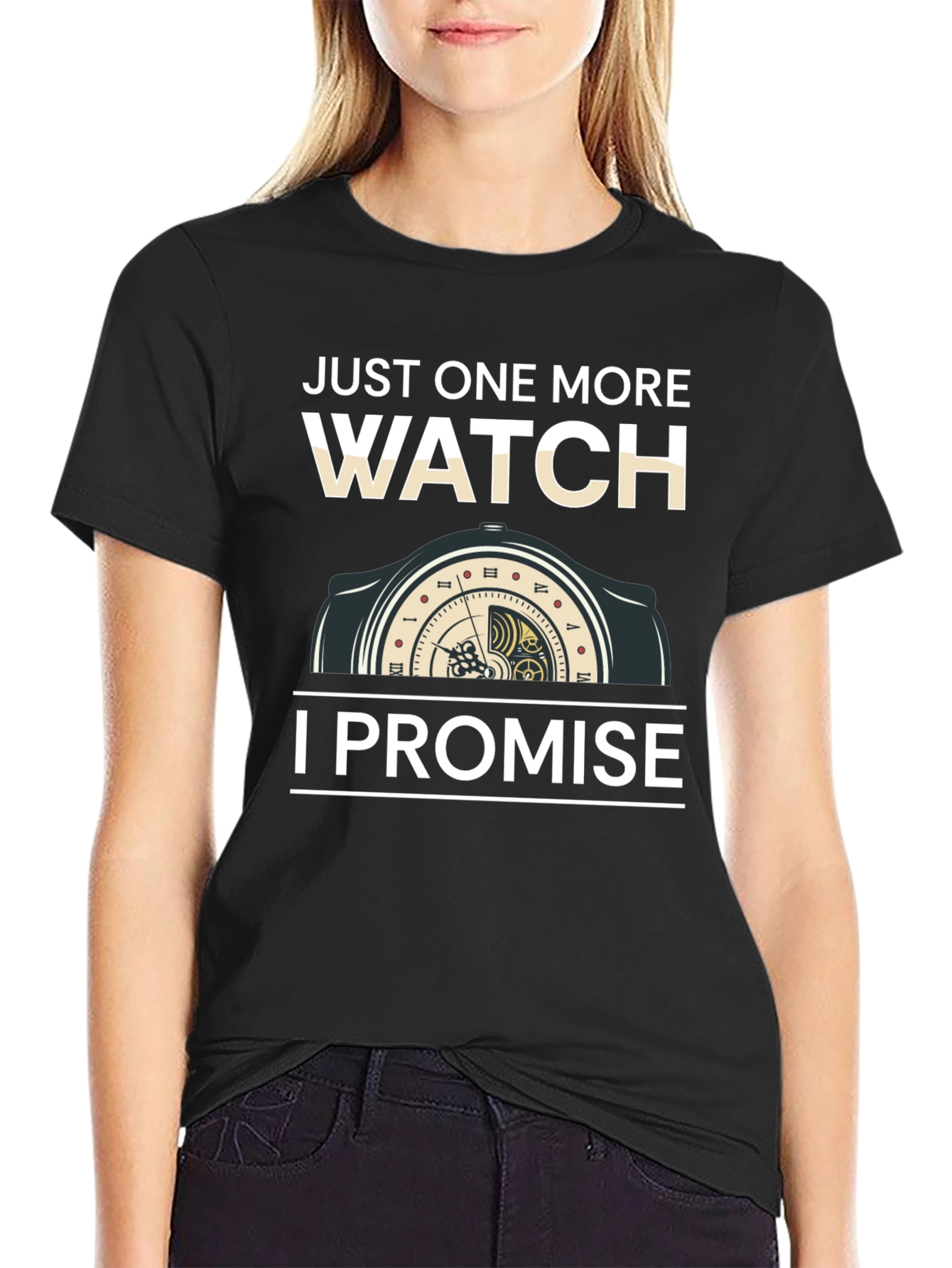 Black Just One More Watch T-Shirt view 2
