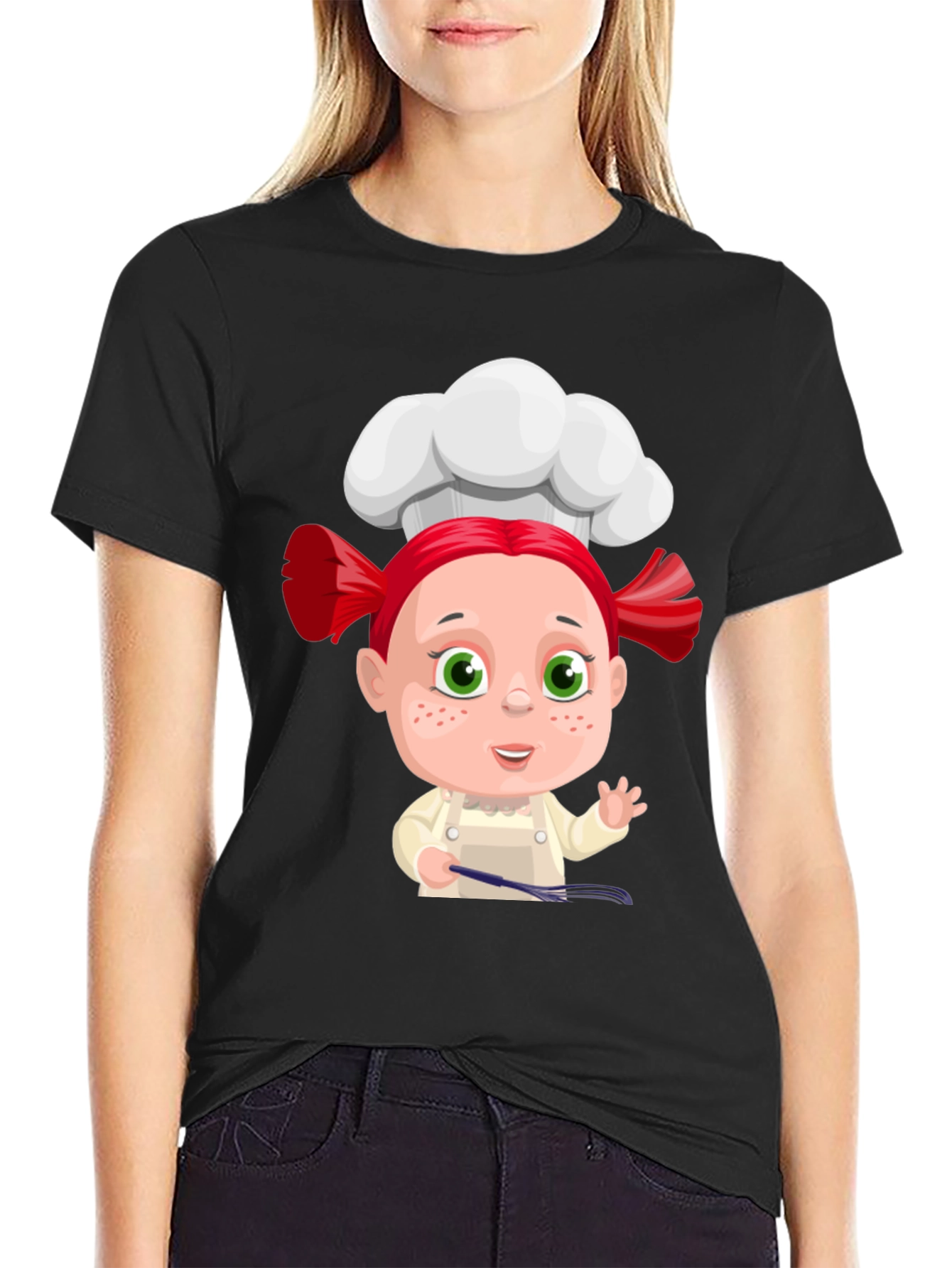 Black Chef Cartoon Graphic Tee view 2