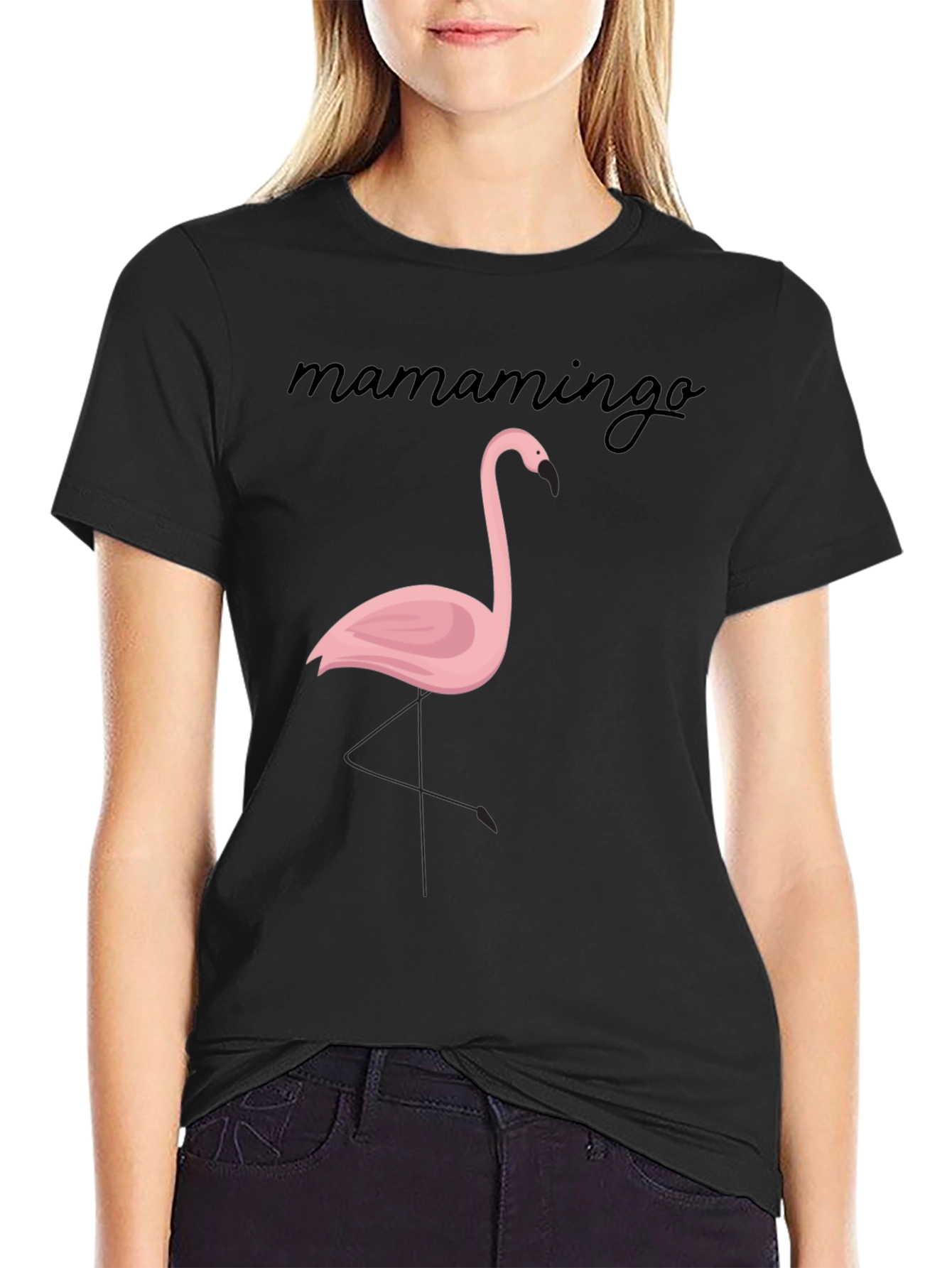 Mamamingo Flamingo Graphic Tee - Black - 2