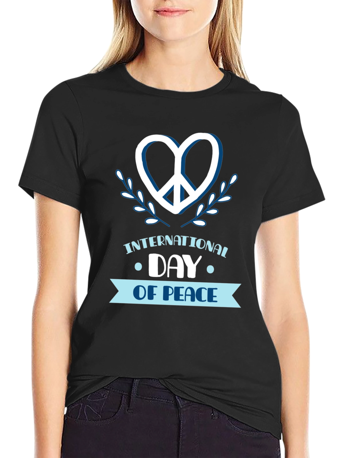 Black International Day of Peace T-Shirt view 2