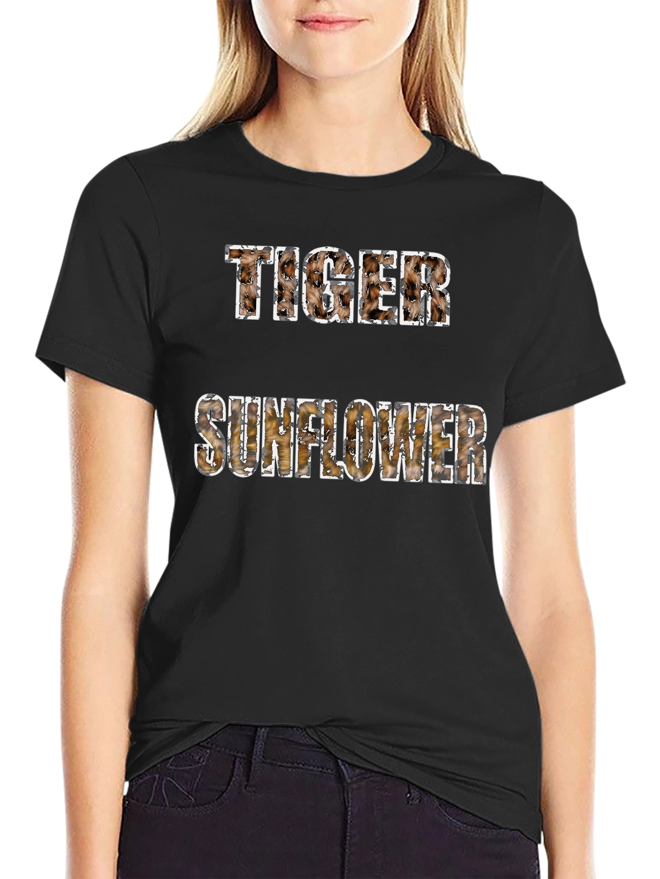 Black Tiger Sunflower Graphic Tee view 2