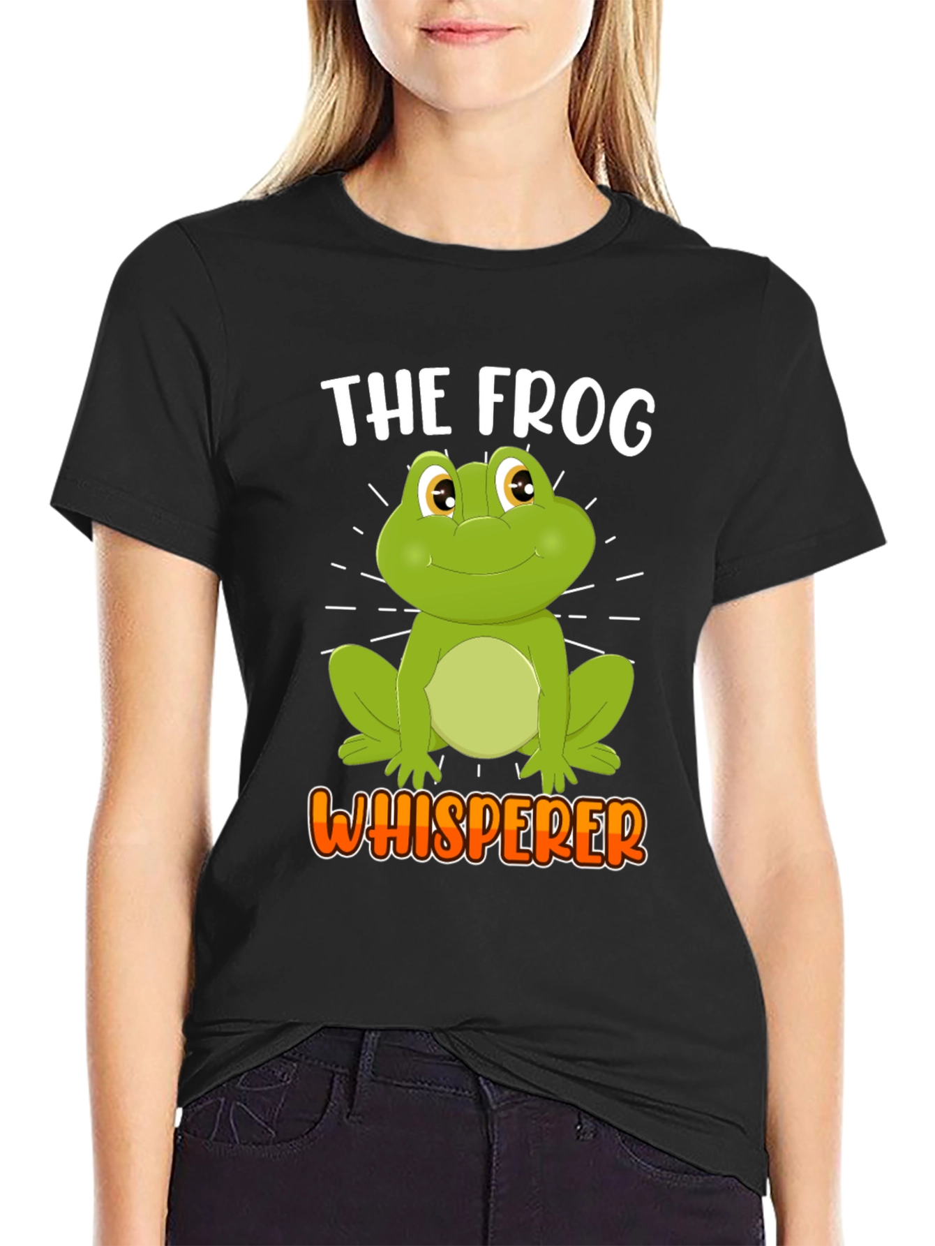 Black The Frog Whisperer Novelty T-Shirt - Funny Amphibian Lover Tee view 2