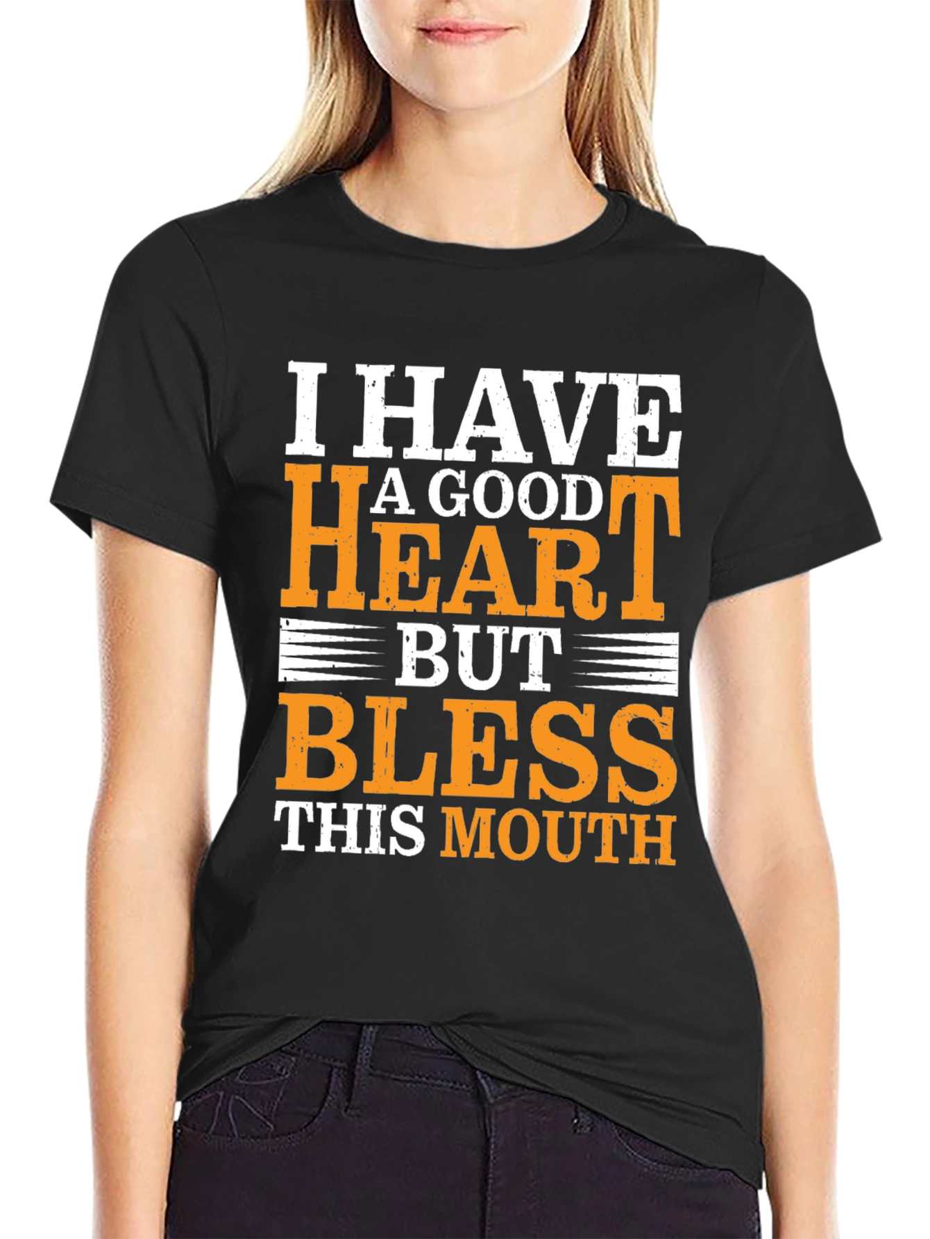 Black I Have A Good Heart Graphic T-Shirt view 2