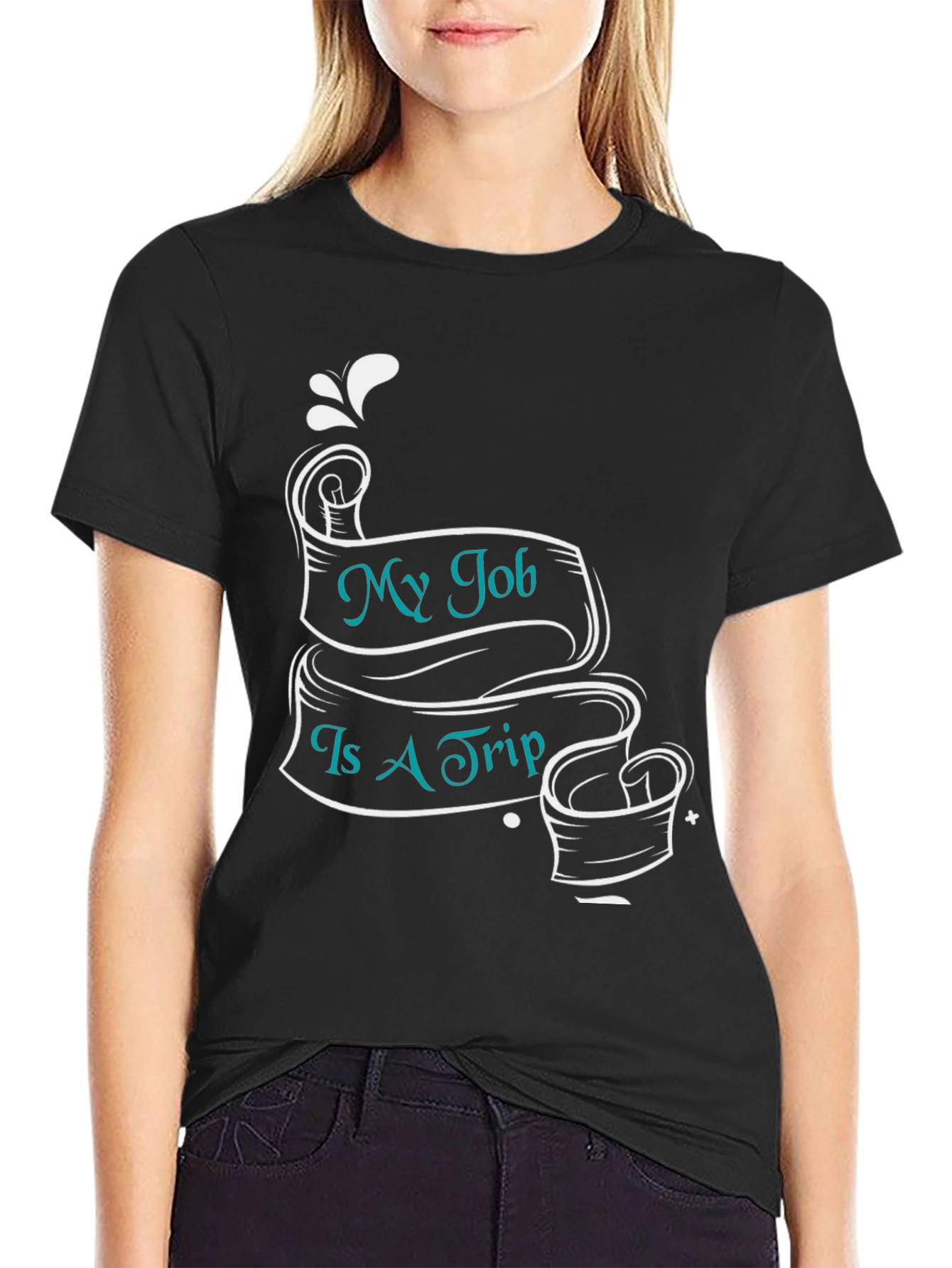 Black My Job Is A Trip Black T-Shirt view 2