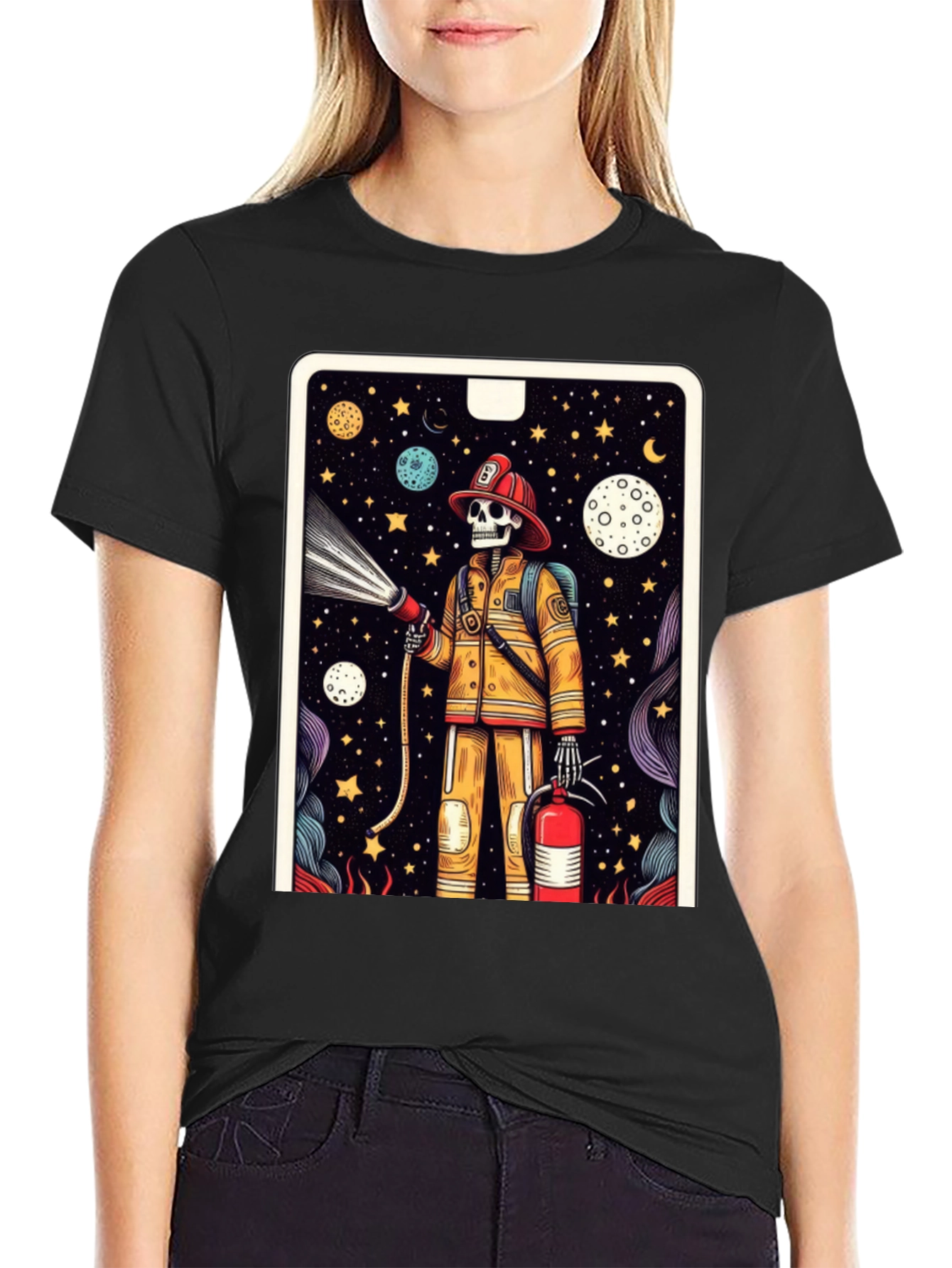 Skeleton Firefighter Graphic Tee - 2