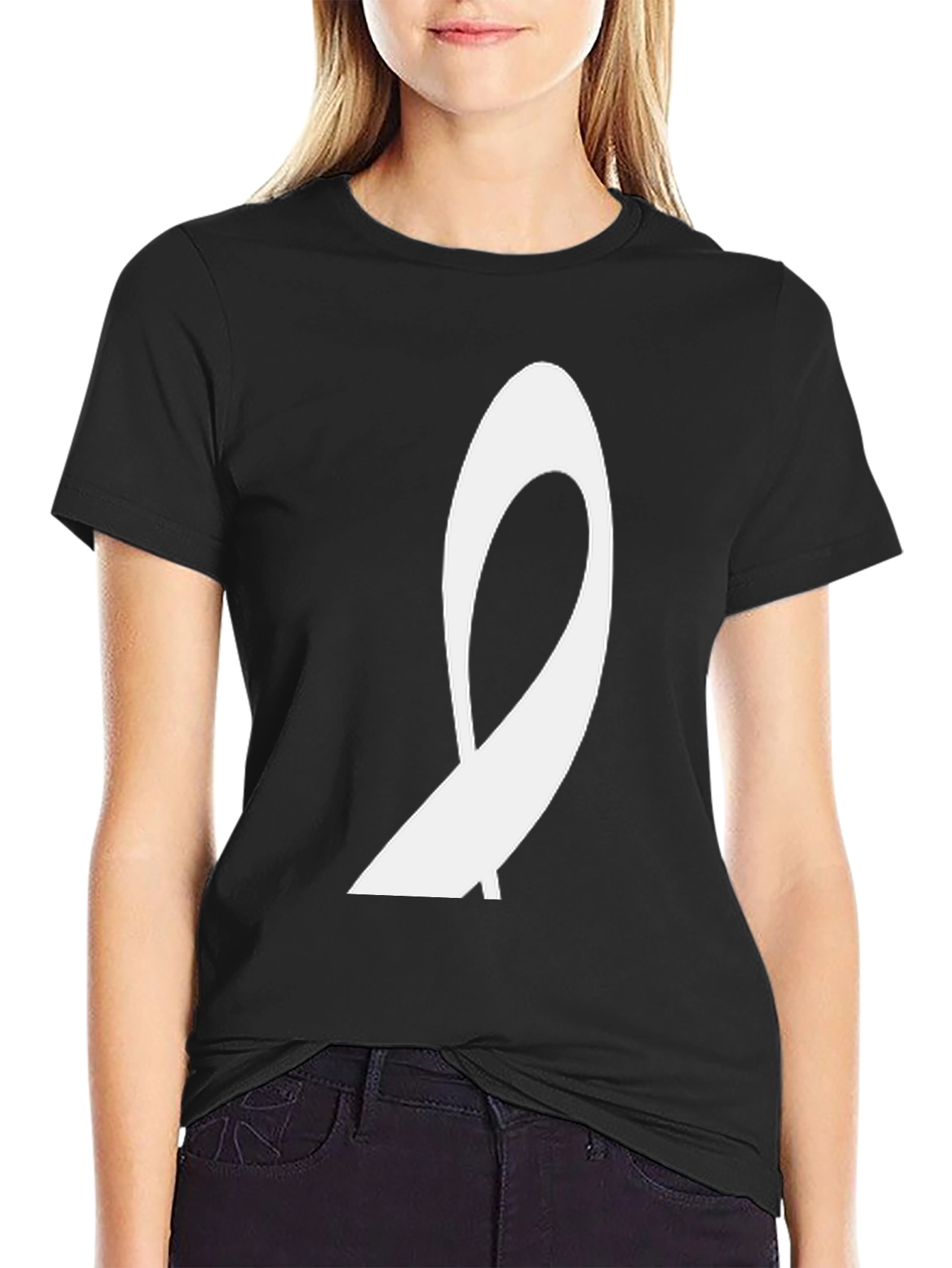 Black Abstract Graphic Black Tee view 2
