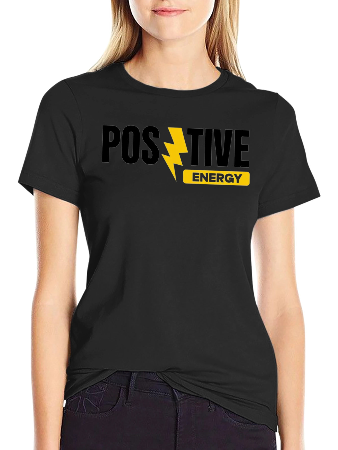 Black Positive Energy Graphic Tee - Trendy Menswear view 2