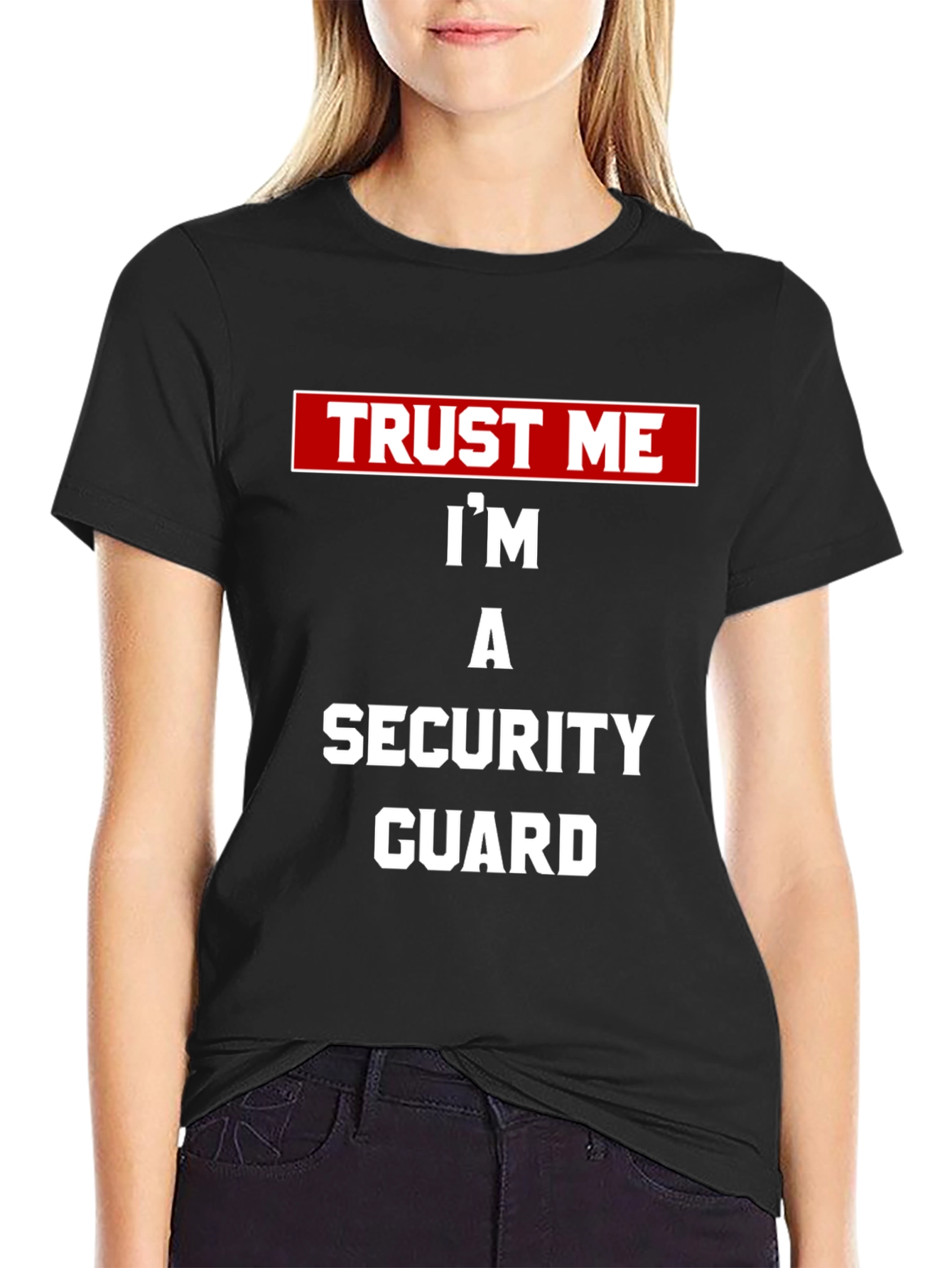 Black Trust Me Security Guard Tee - Black Novelty T-Shirt view 2