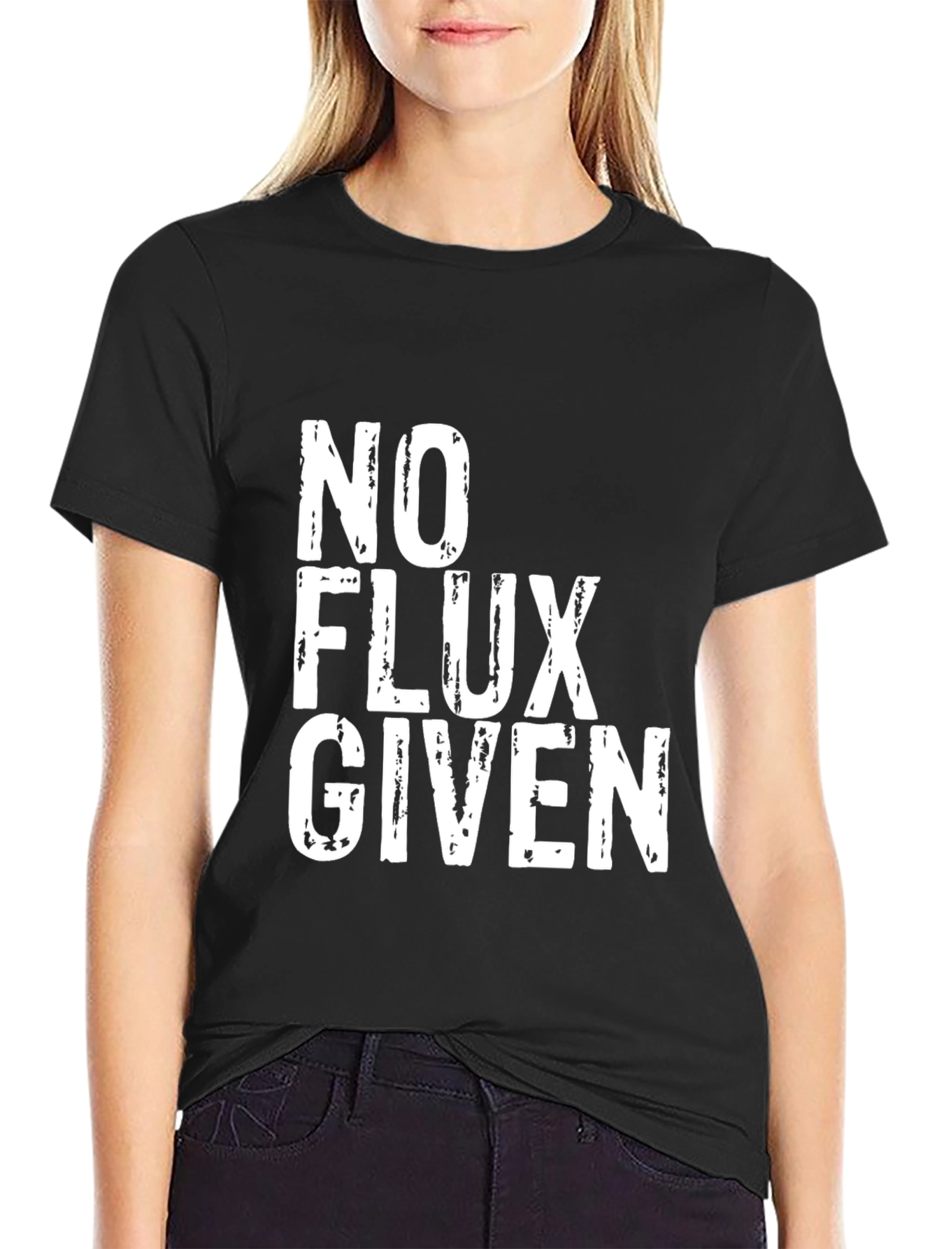 Black No Flux Given Graphic T-Shirt - Black Cotton Tee view 2