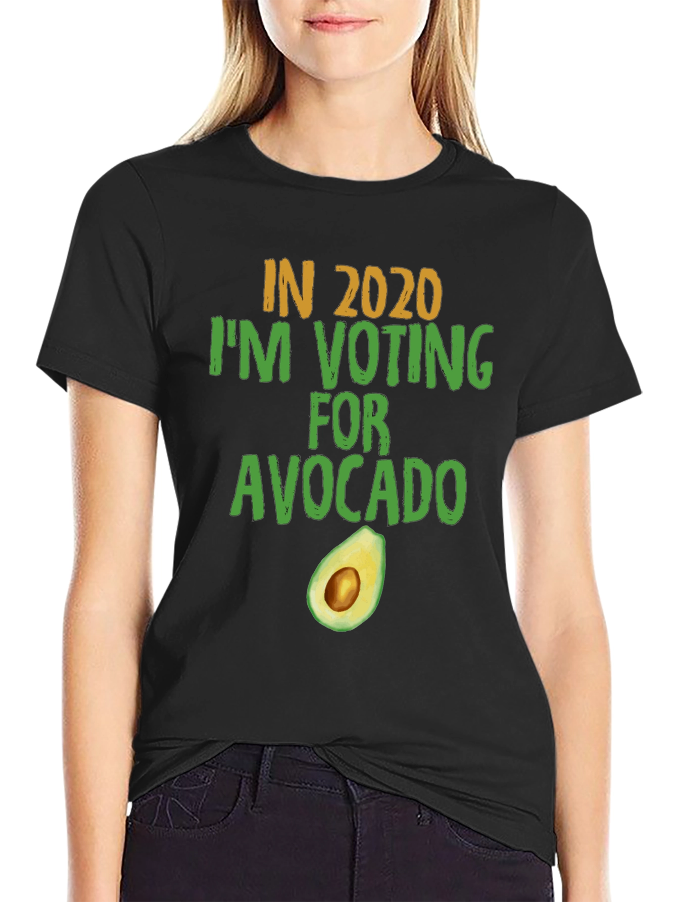 Black Avocado Voting Tee - 2020 Election Humor view 2