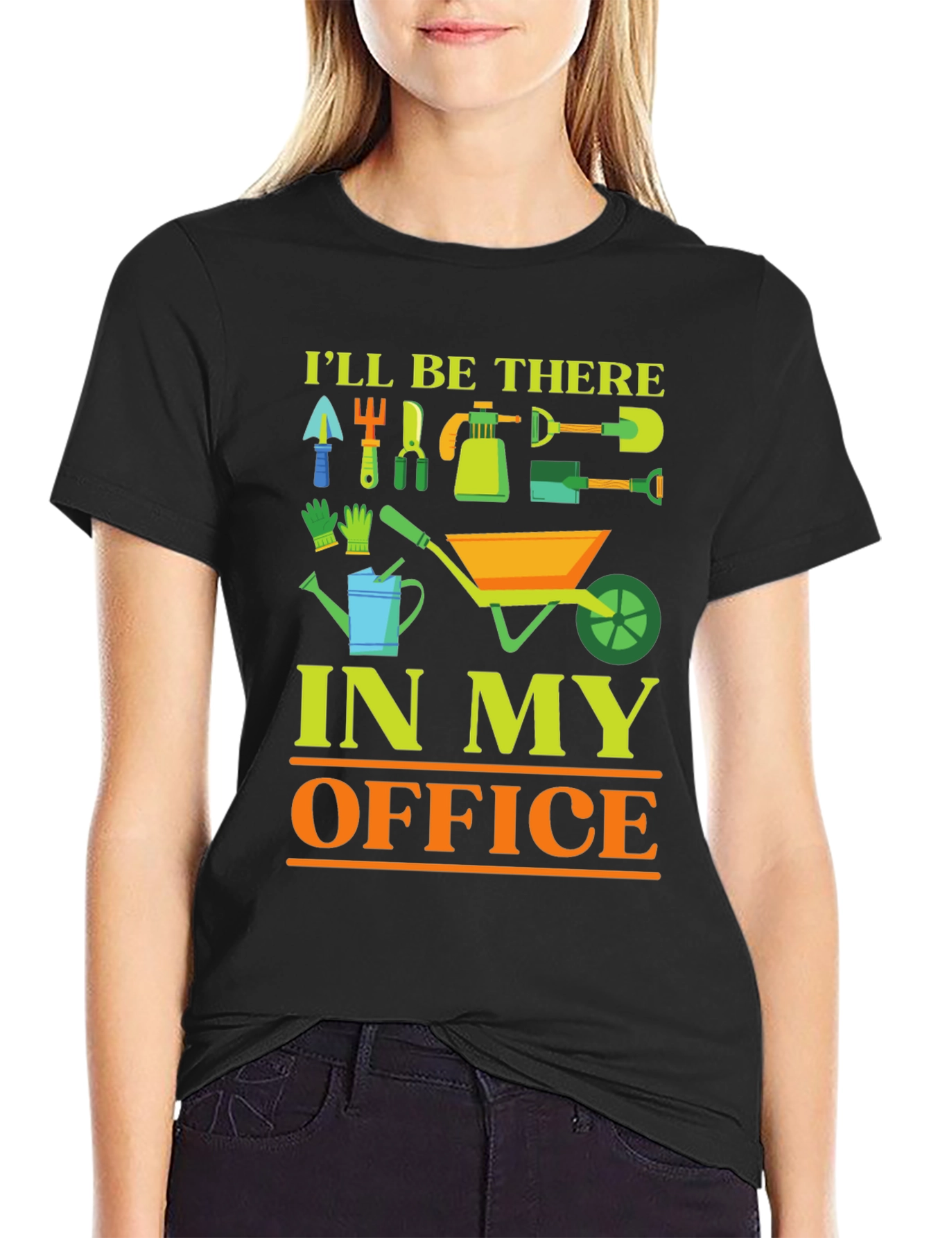 Black Gardening T-Shirt - I'll Be There In My Office view 2
