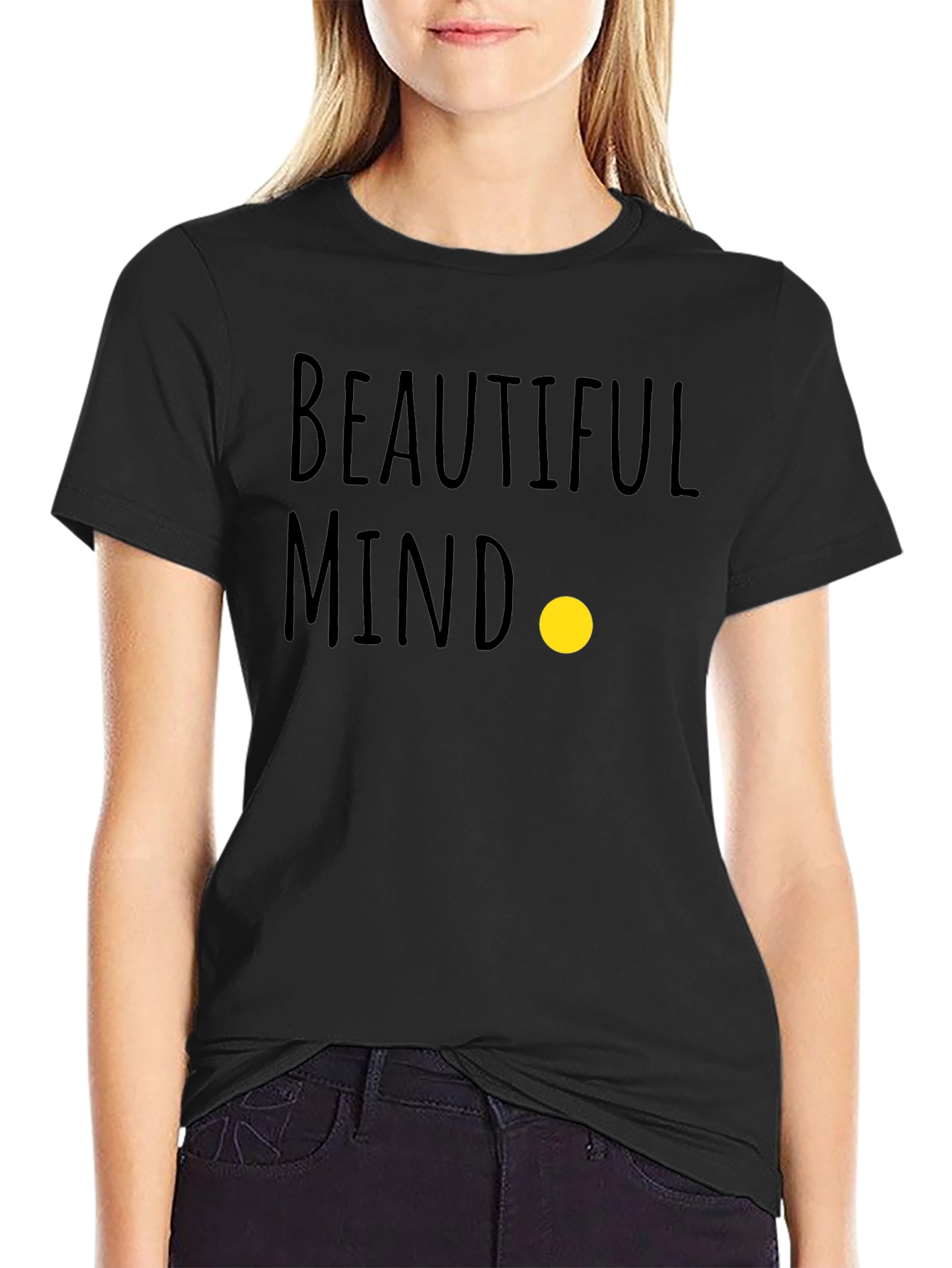 Black Beautiful Mind Graphic Tee - Soft Cotton Blend view 2
