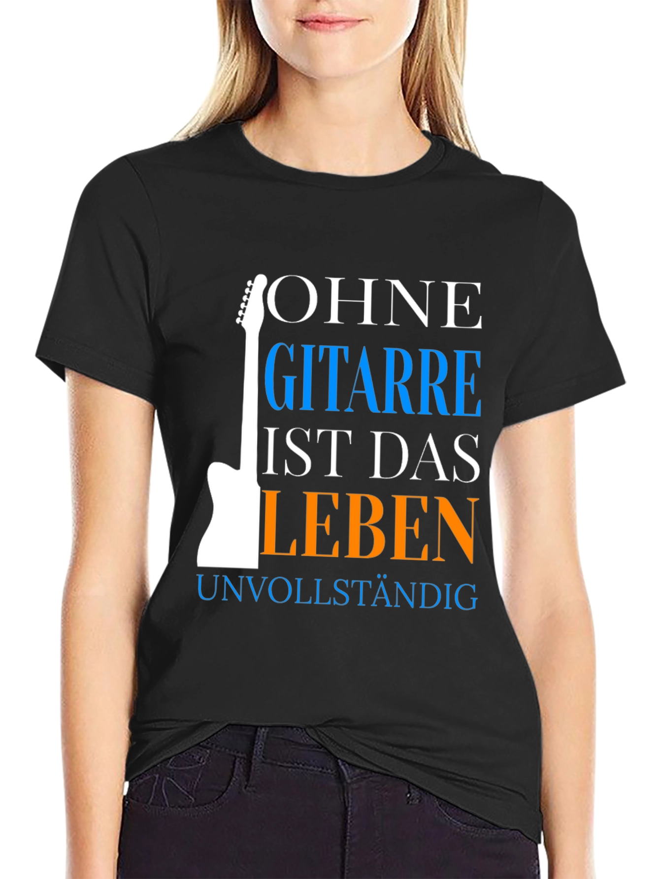 Black Guitar Lover T-Shirt - Ohne Gitarre Ist Das Leben view 2