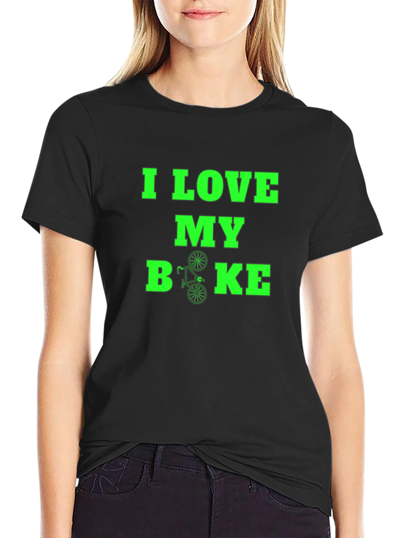 Black I Love My Bike Graphic Tee - Black view 2