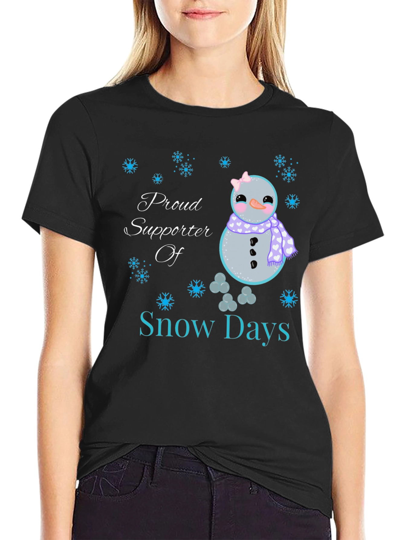 Black Proud Supporter of Snow Days T-Shirt view 2