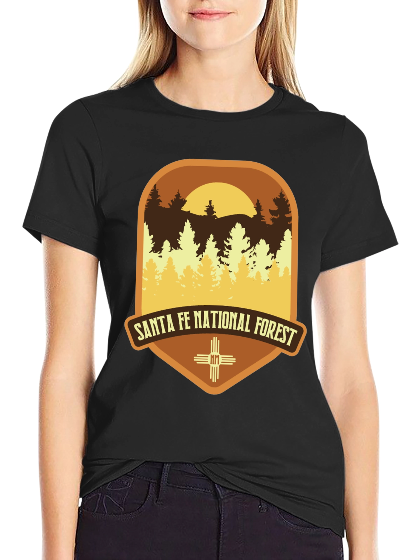 Black Santa Fe National Forest Graphic Tee view 2
