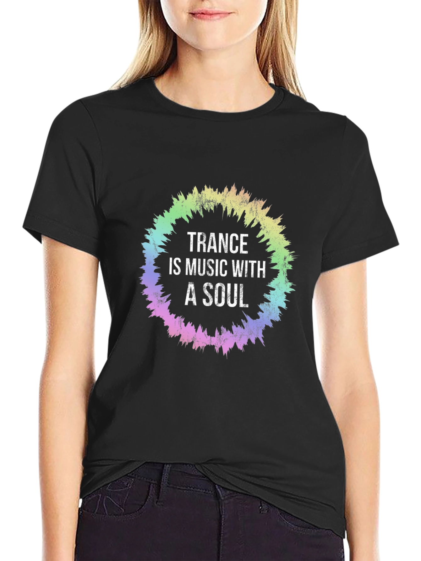 Black Trance Music Soul T-Shirt -  Vibrant Graphic Tee view 2