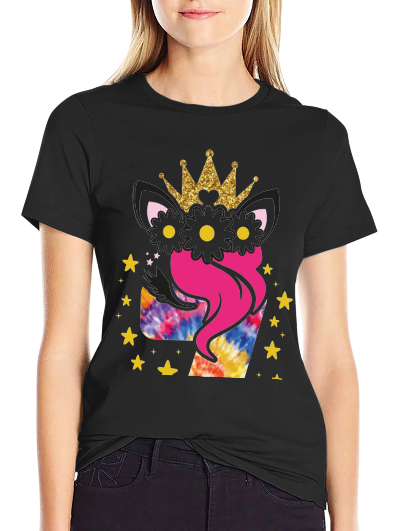 Black Girl's 7th Birthday Unicorn T-Shirt view 2
