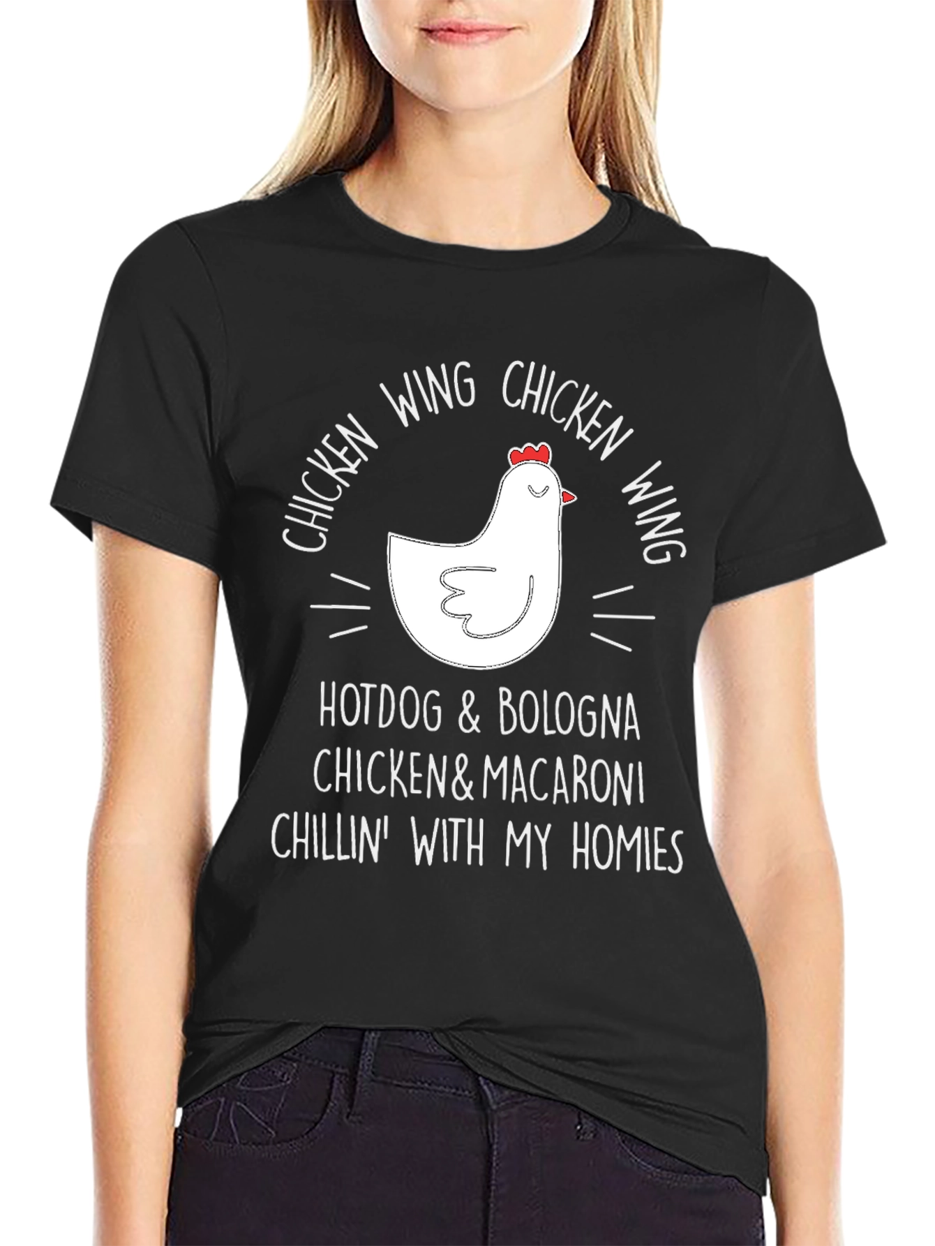 Black Chicken Wing Novelty Graphic T-Shirt view 2
