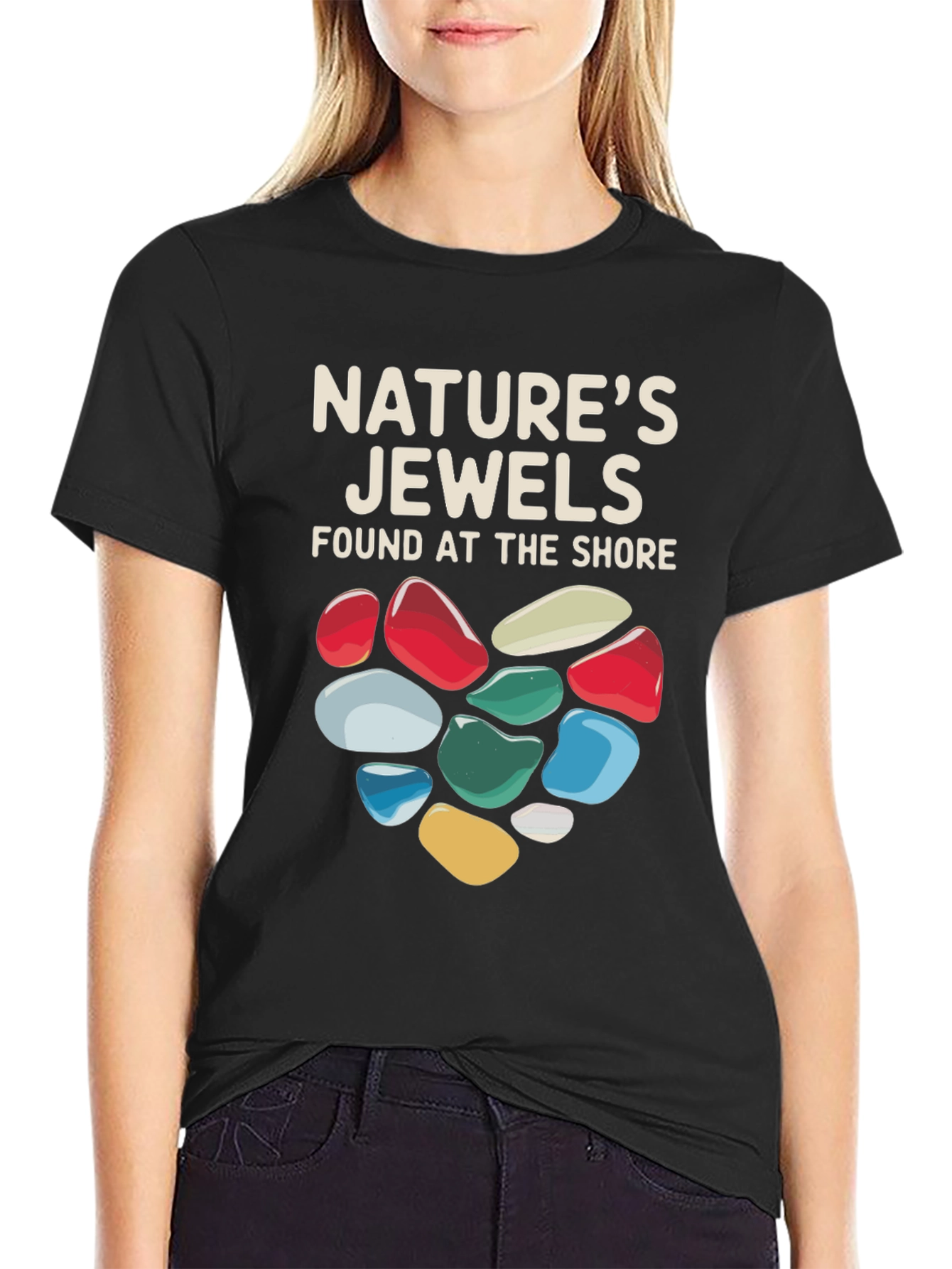 Black Nature's Jewels T-Shirt - Found at the Shore view 2