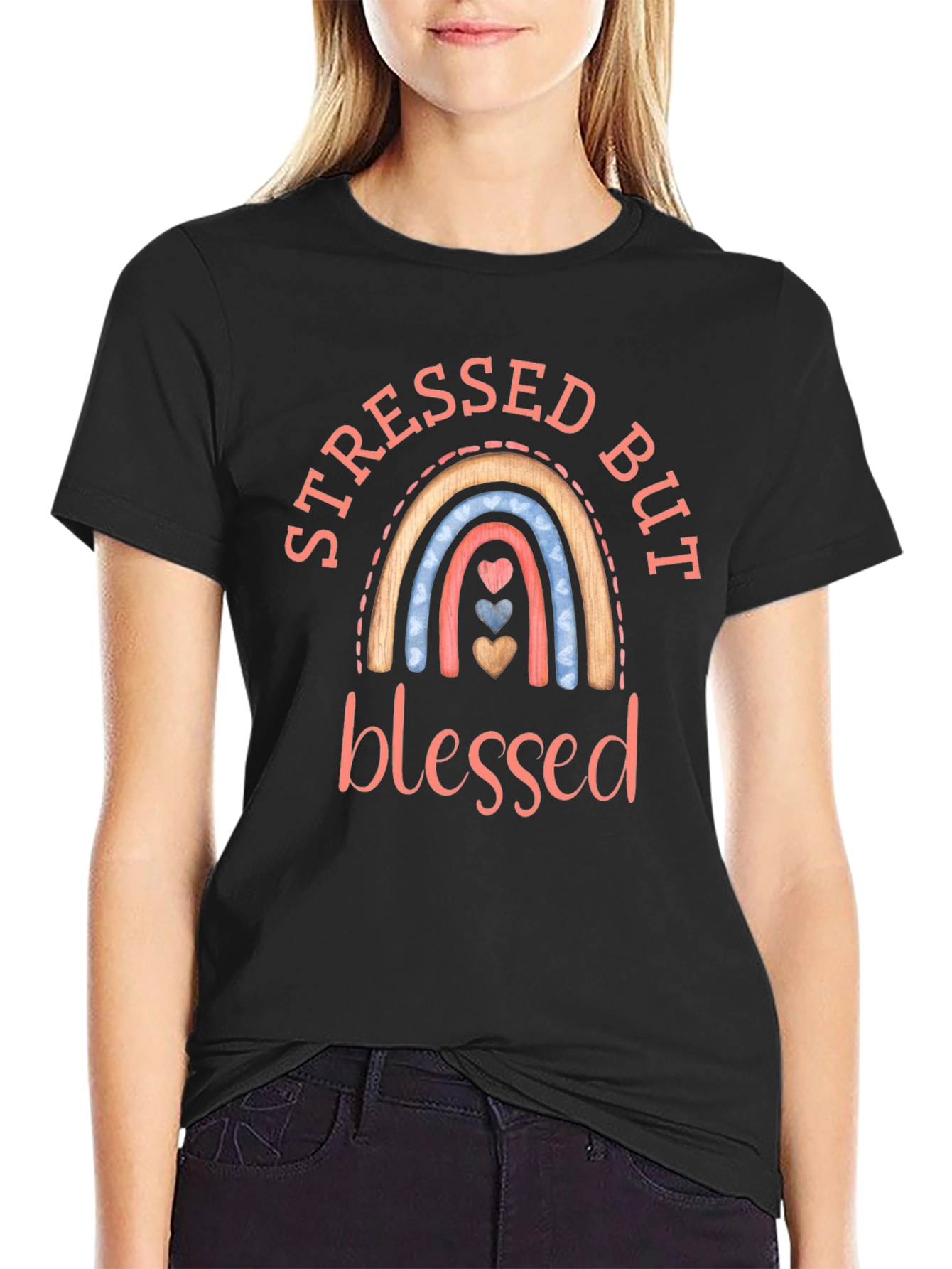 Black Stressed But Blessed T-Shirt view 2