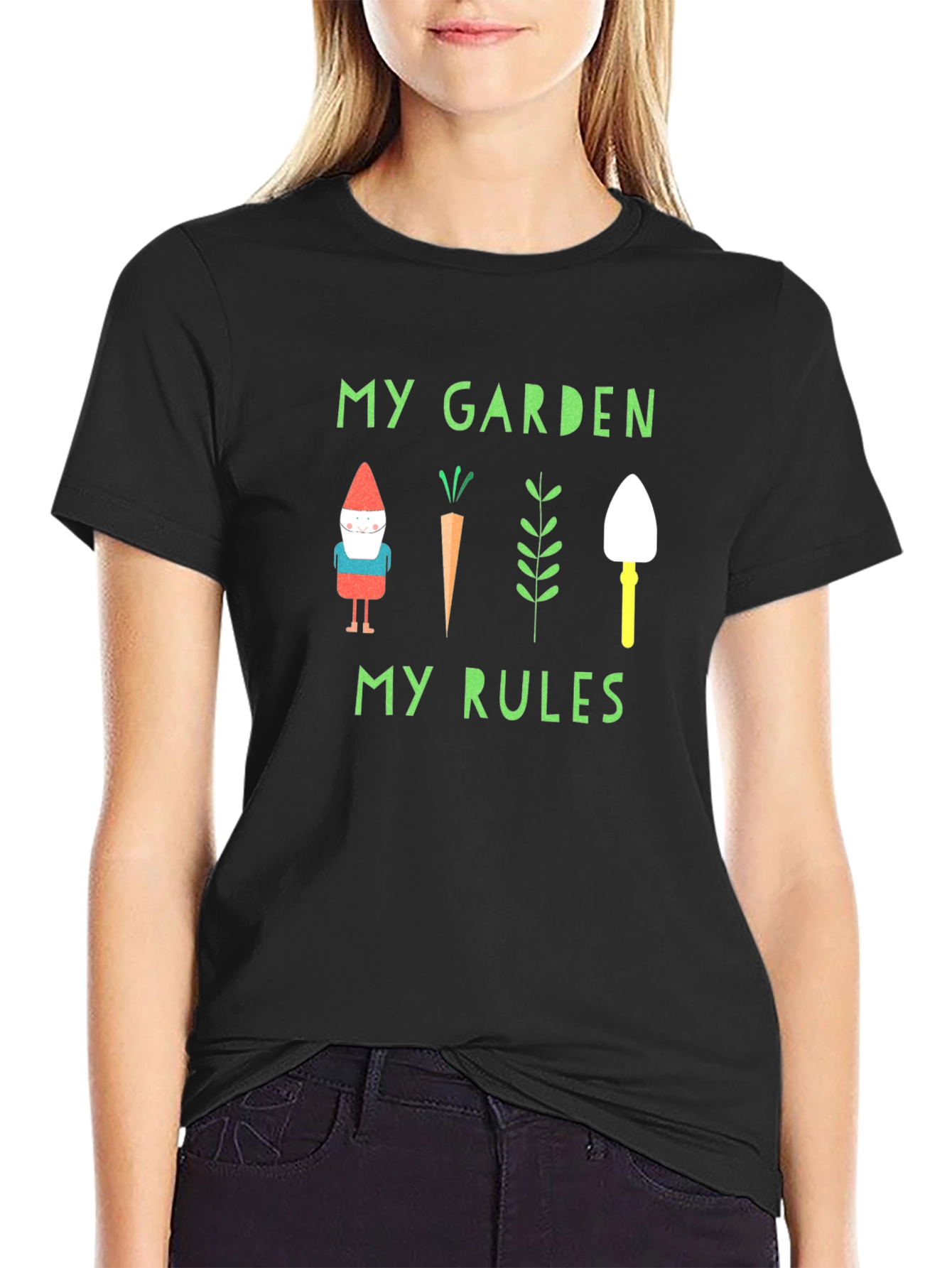 Black My Garden My Rules Graphic Tee view 2