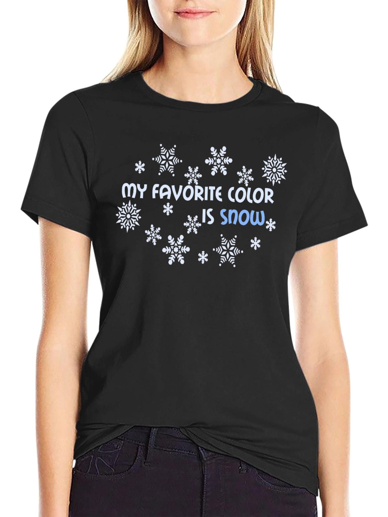 Black Snowflake Tee - My Favorite Color is Snow view 2