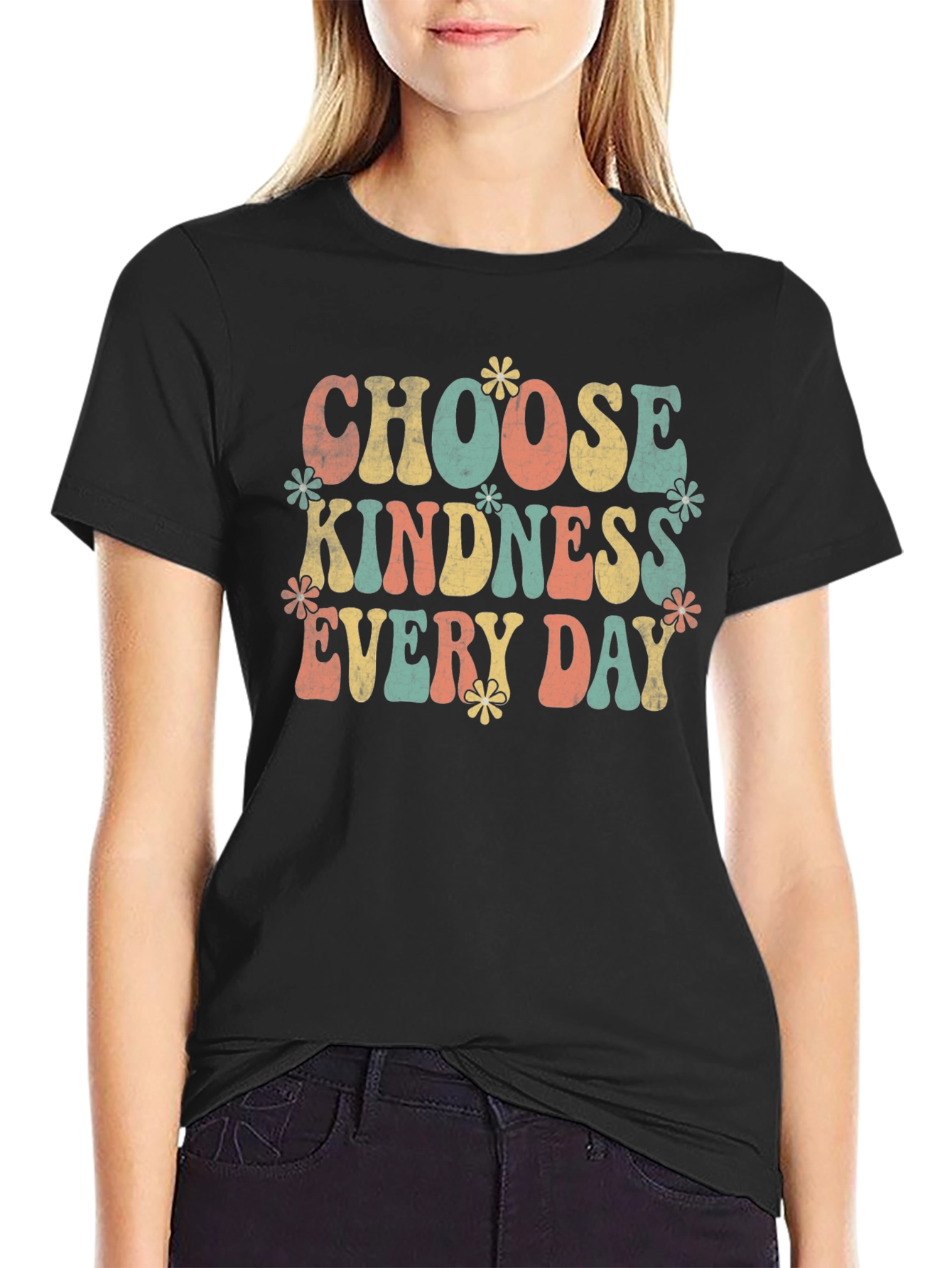 Black Choose Kindness Everyday Retro Tee view 2