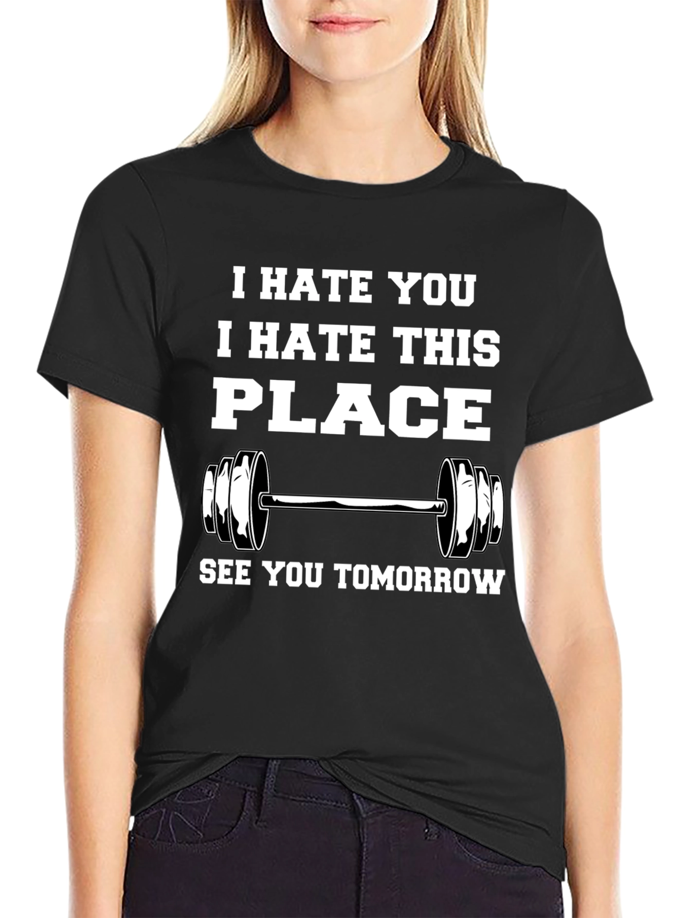 Black Gym Humor Graphic T-Shirt view 2