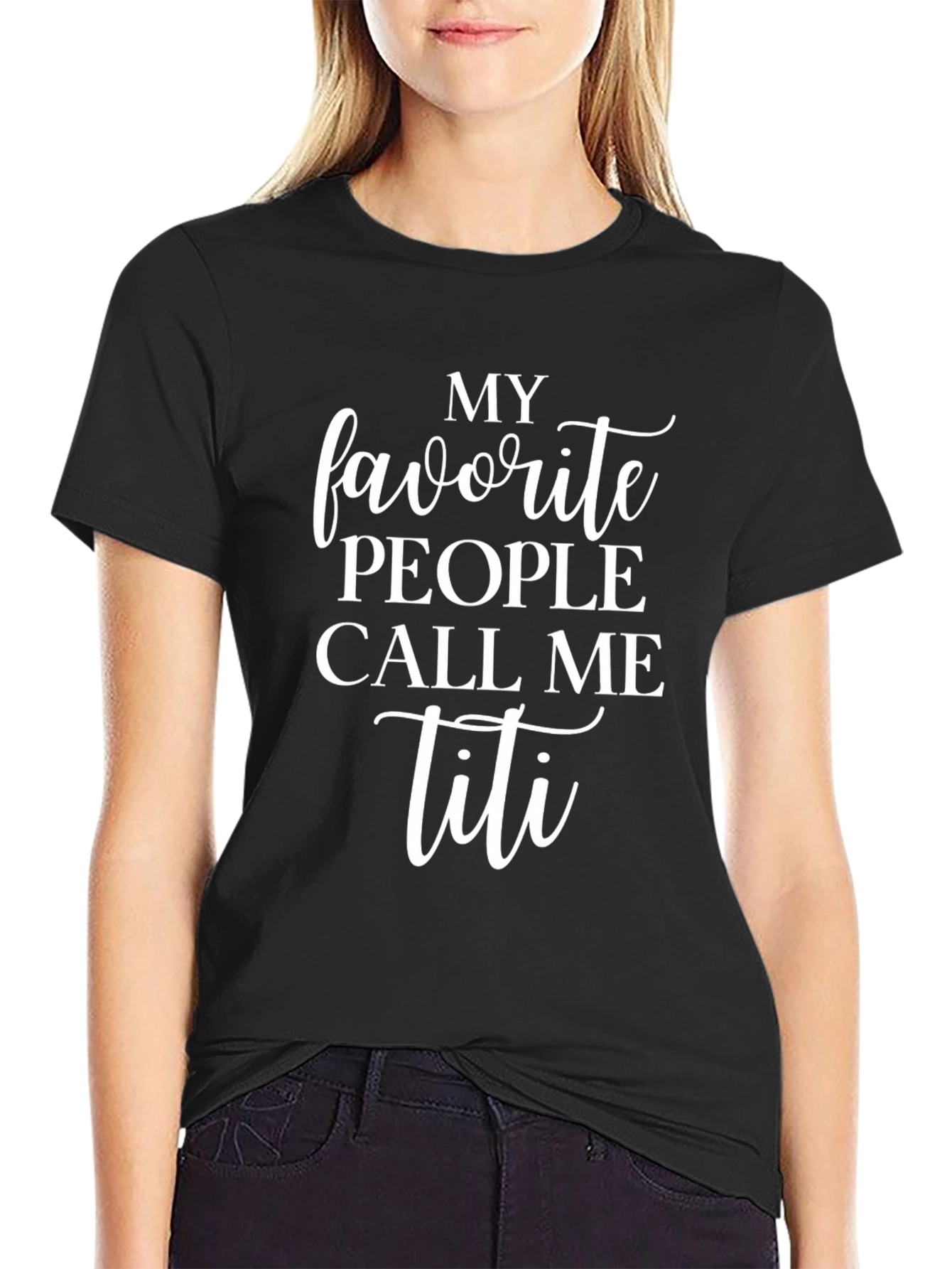 Black My Favorite People Call Me Titi T-Shirt view 2