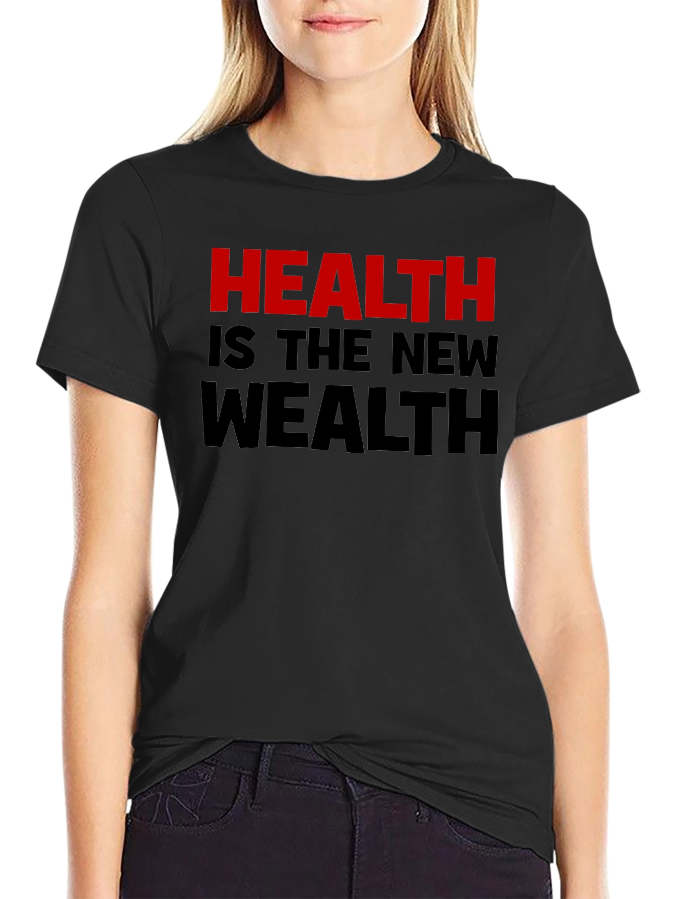 Black Health is the New Wealth Graphic T-Shirt view 2
