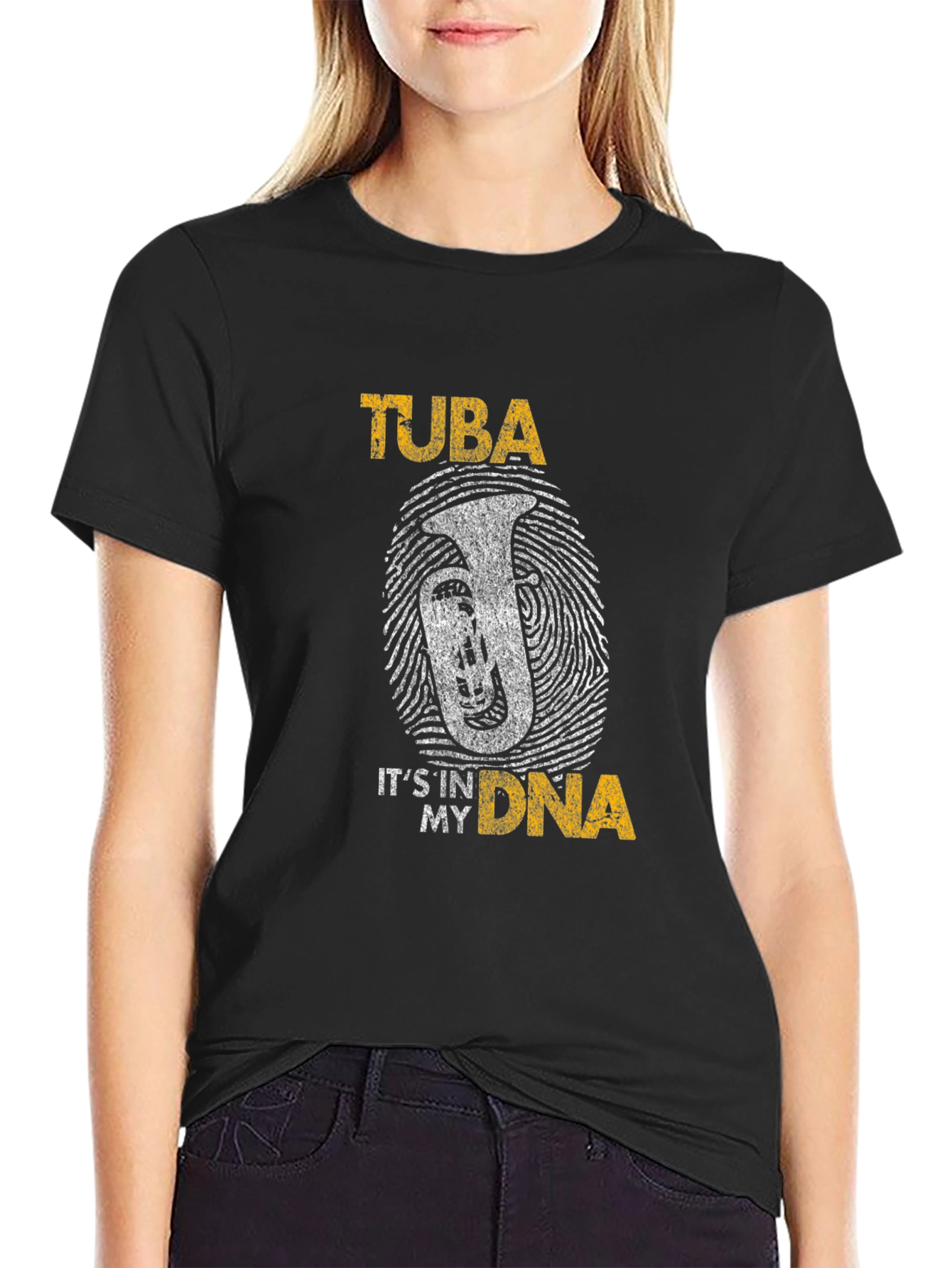 Black Tuba DNA Graphic T-Shirt - Musician's Tee view 2